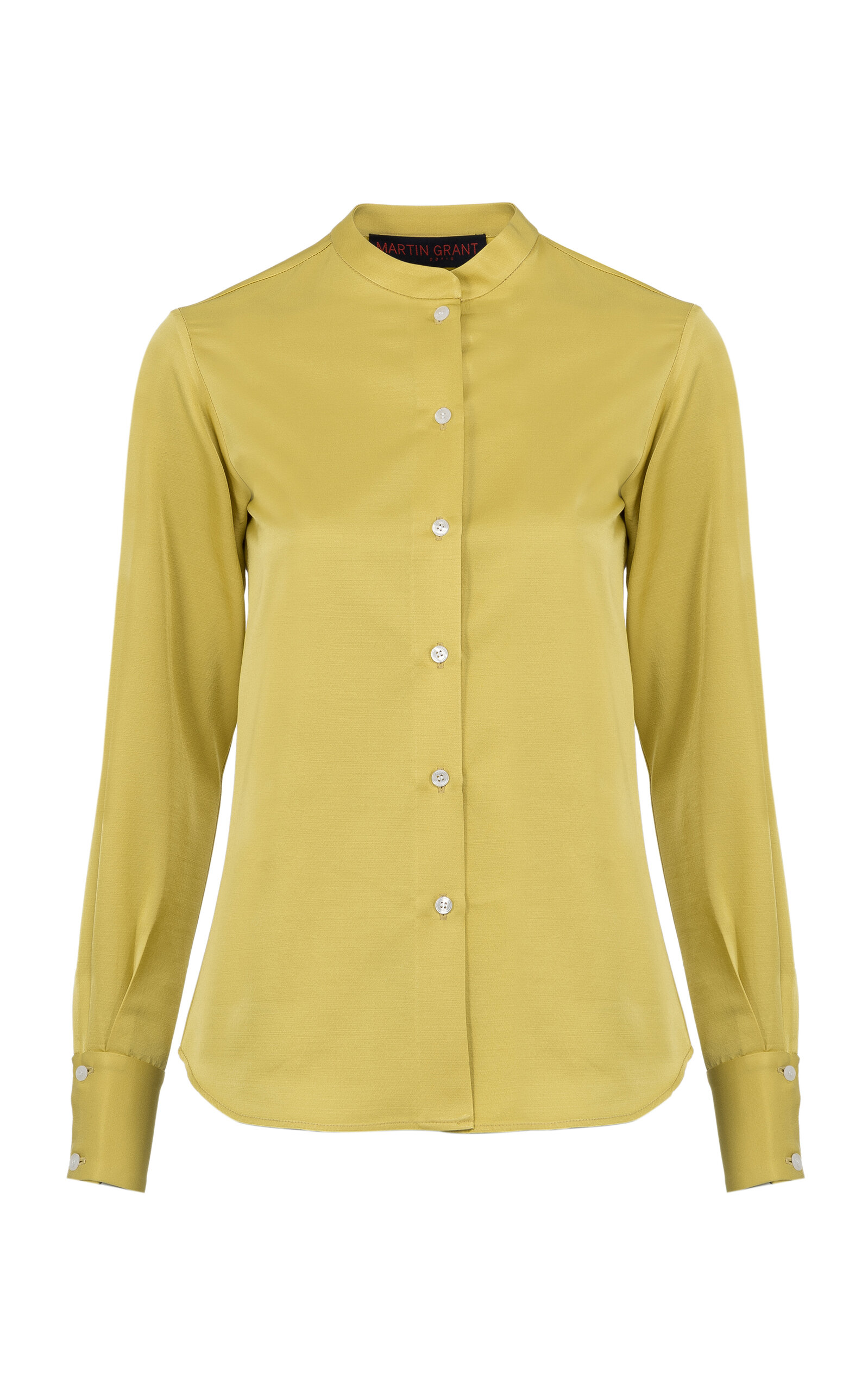 Martin Grant Classic Cut Wool Top In Yellow