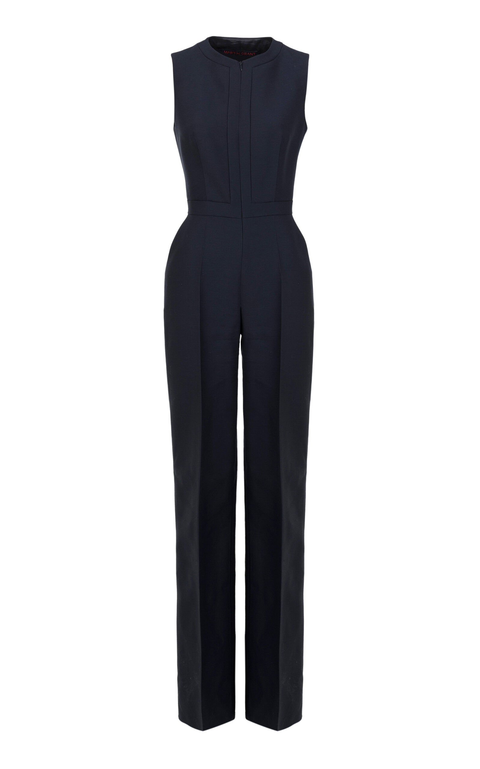 Martin Grant Tailored Wool Jumpsuit In Navy