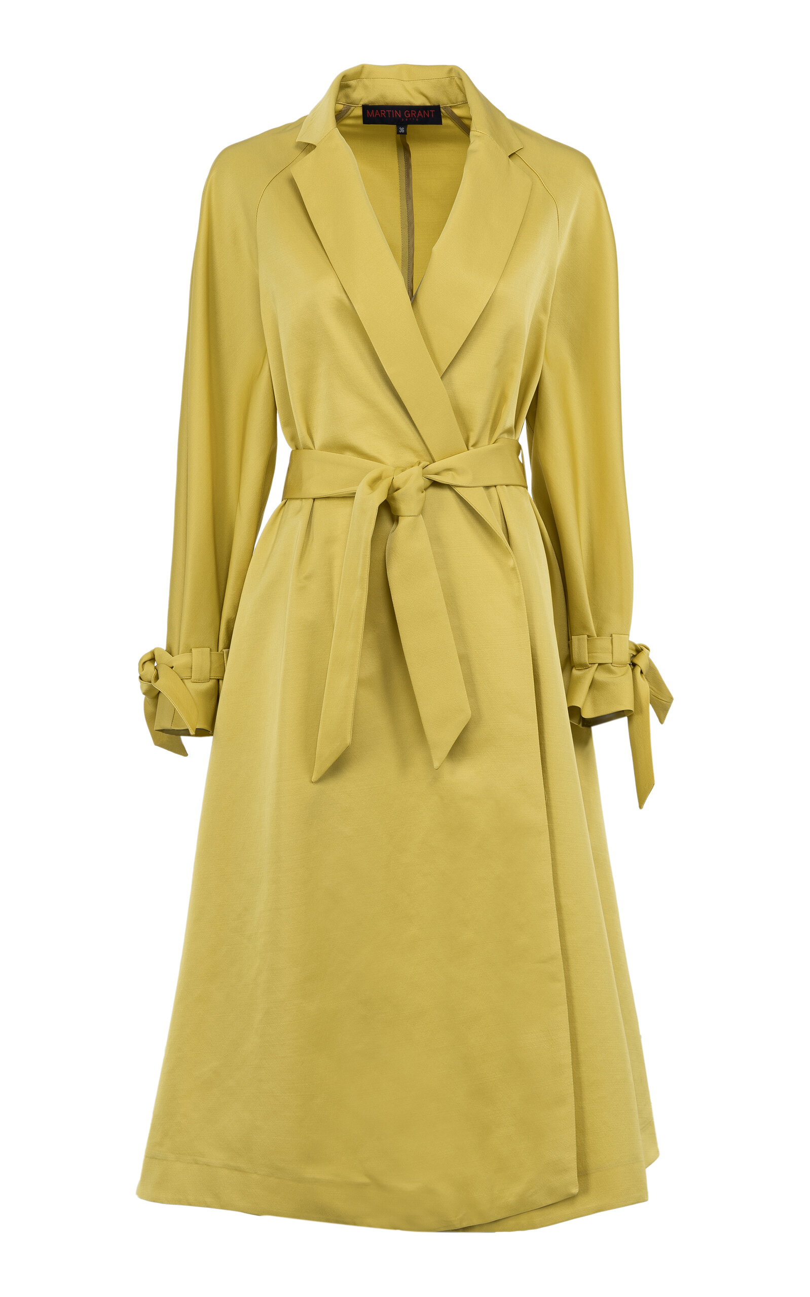 Martin Grant Wrapped Wool Trench Dress - Yellow