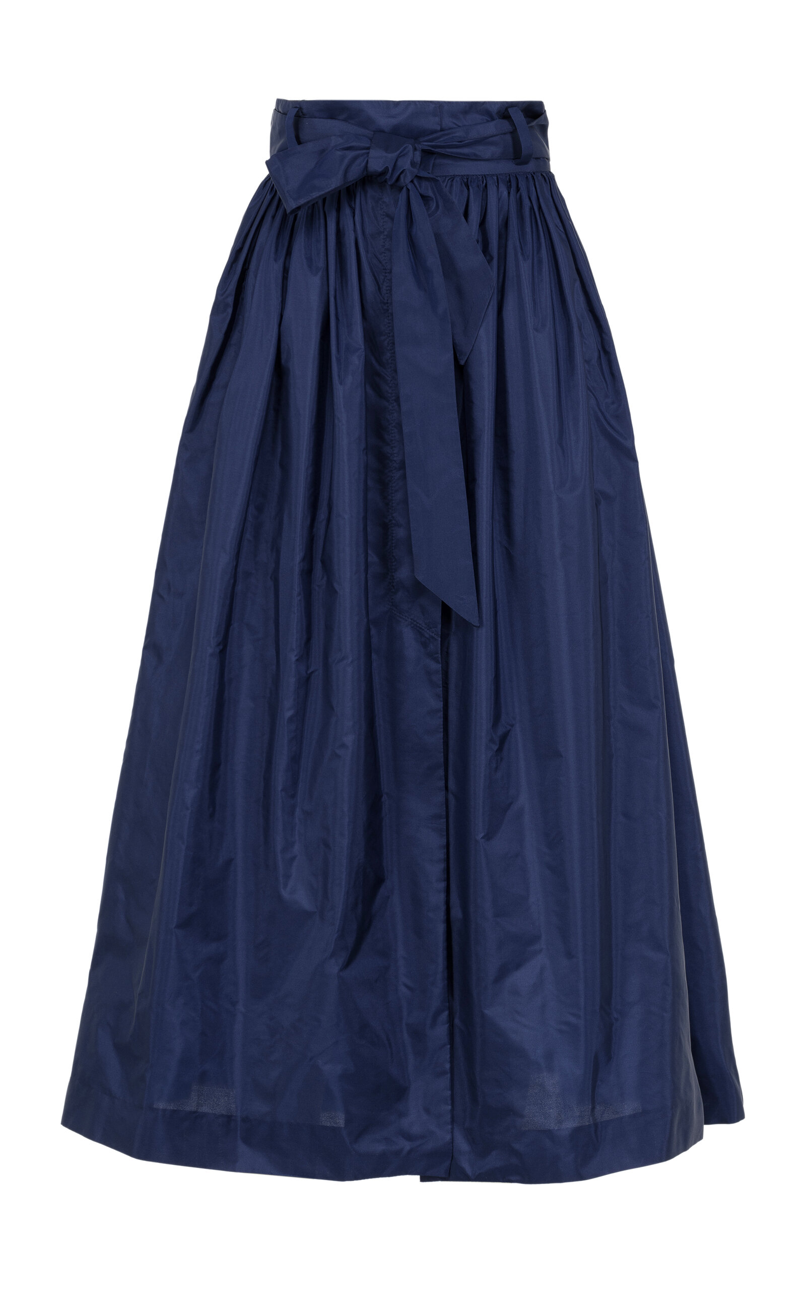 Martin Grant Gathered Wool Silk Skirt - Blue