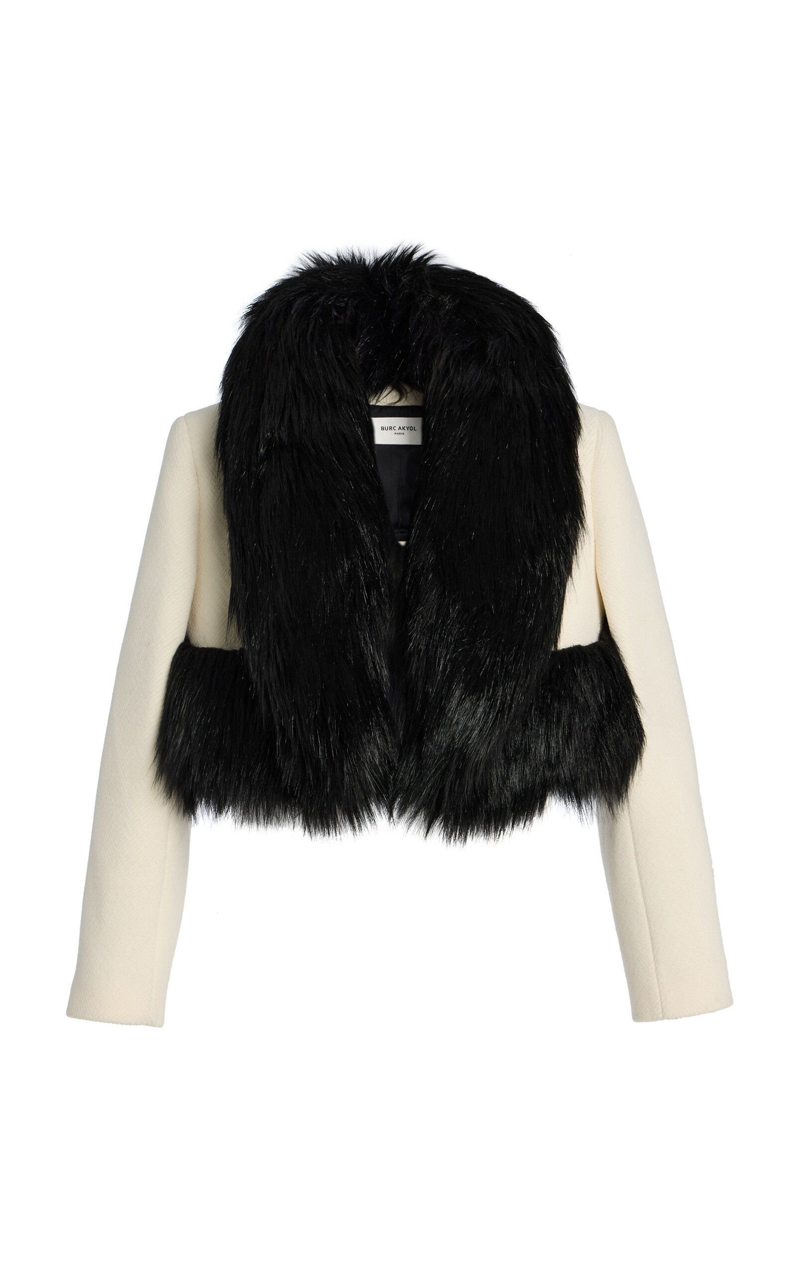 Burc Akyol Faux-fur Trimmed Wool Cropped Coat