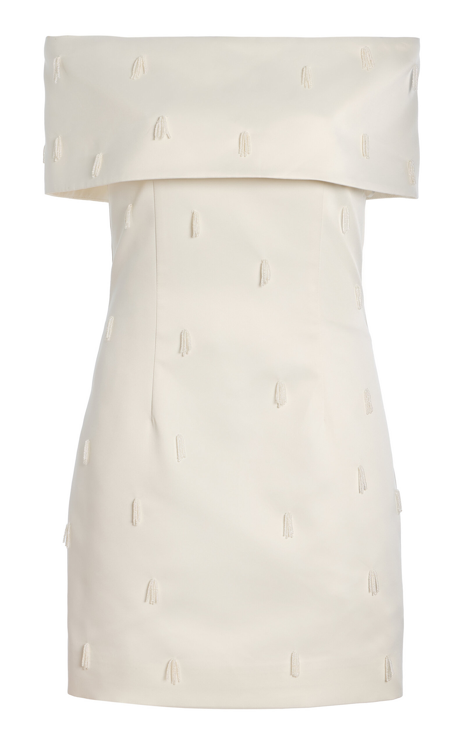 Beaded Satin Mini Dress