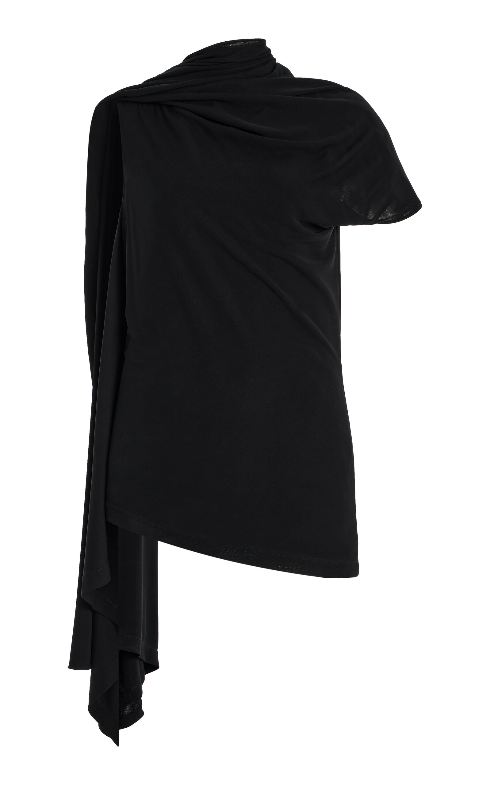 The Row Isadra Draped Jersey Top In Black
