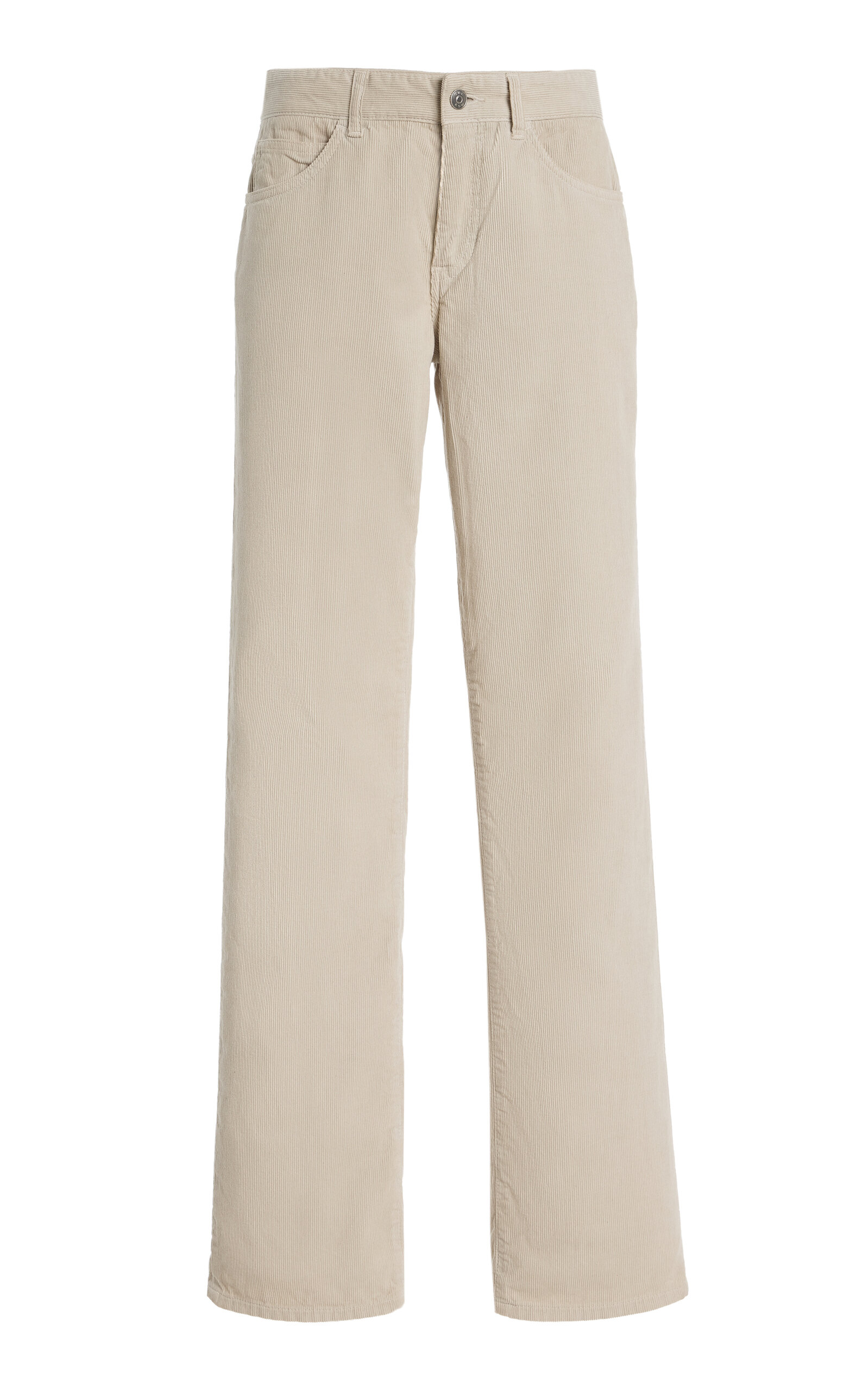 The Row Carlyl Corduroy Mid-rise Straight-leg Jeans In White