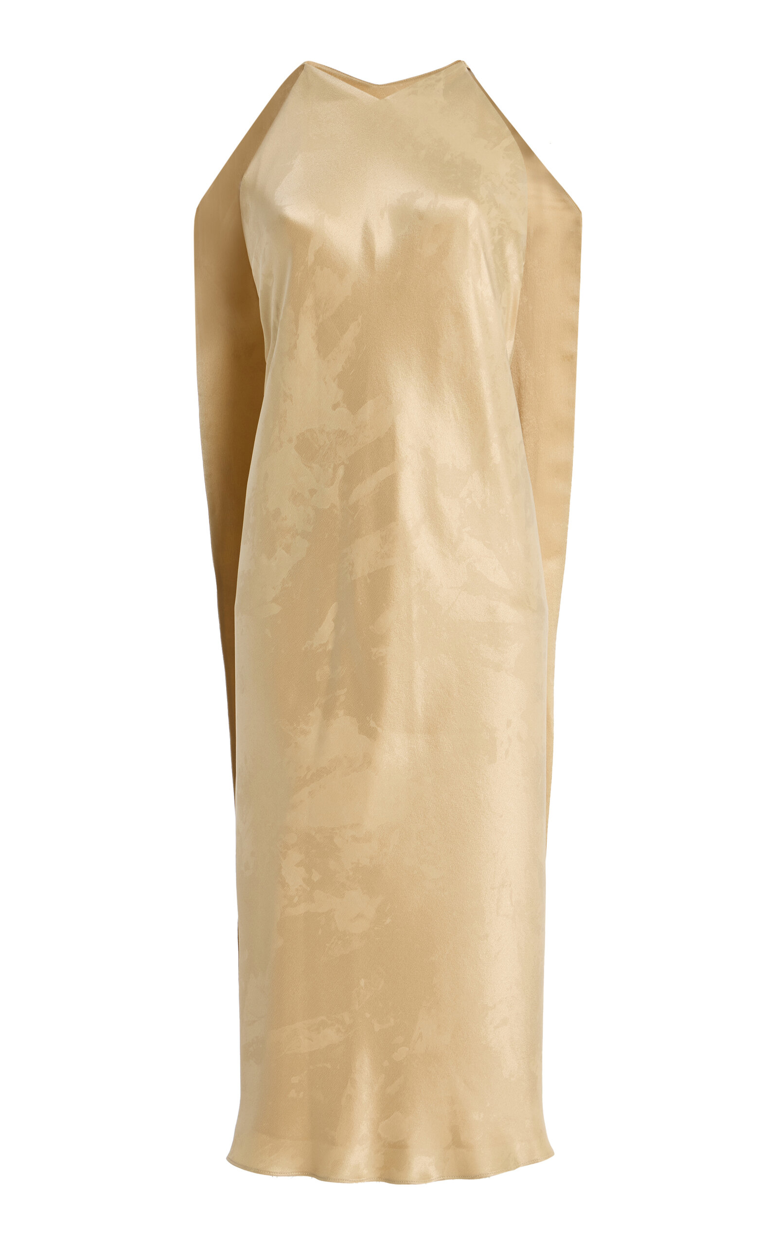 The Row Baras Silk Midi Cape Dress In Neutral