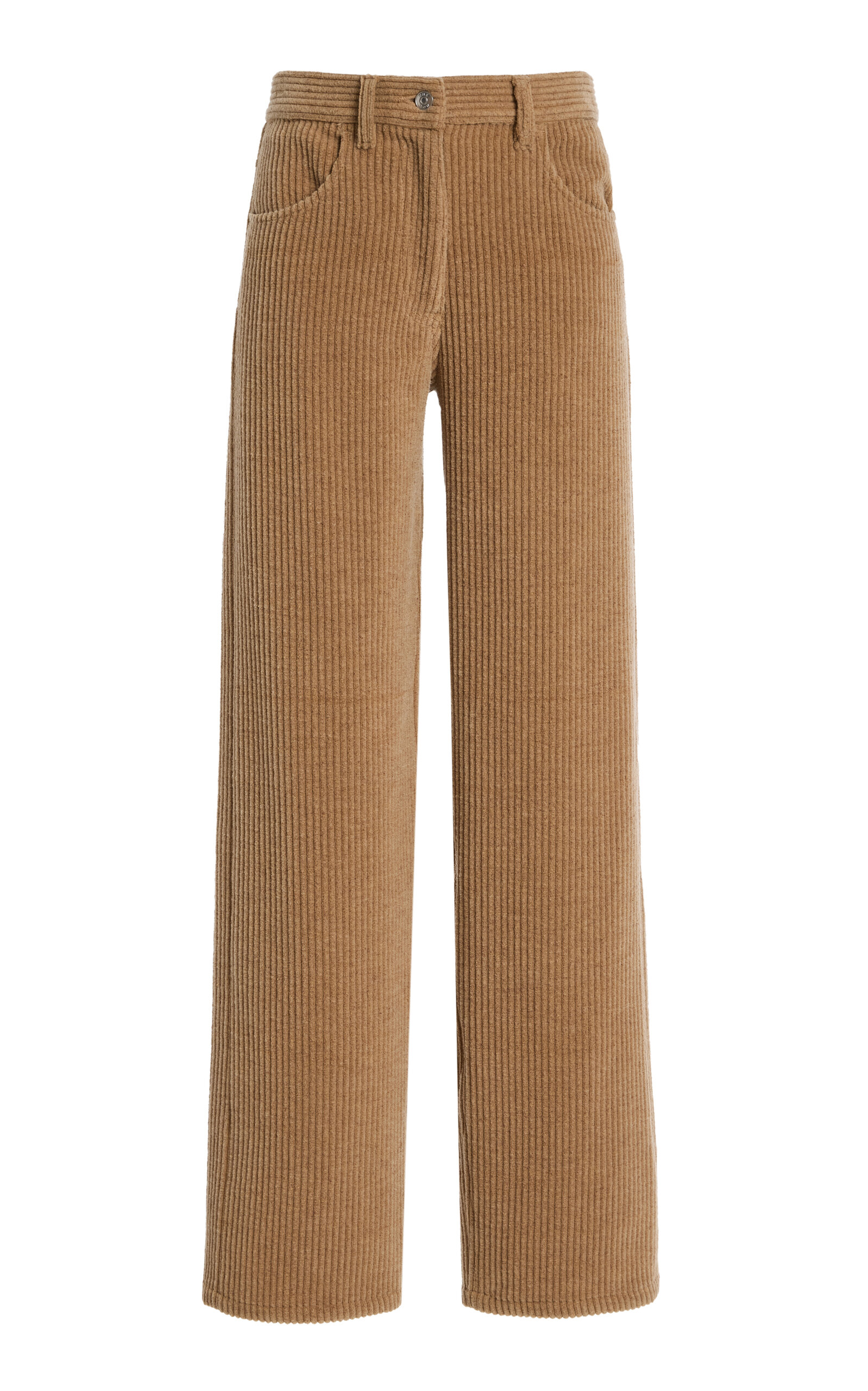The Row Clair Corduroy Mid-rise Straight-leg Jeans In Neutral