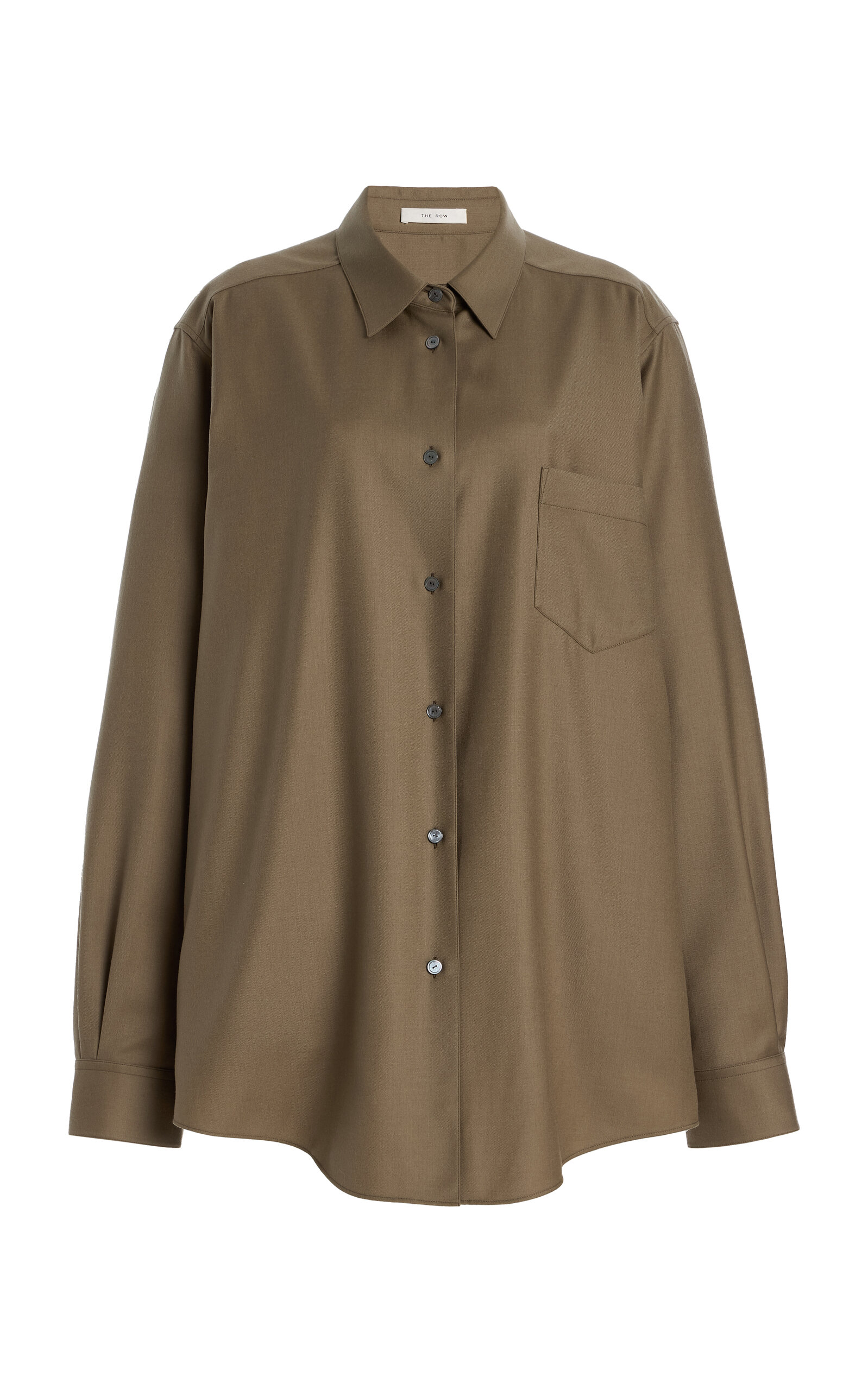 The Row Pino Virgin Wool Cady Shirt In Neutral