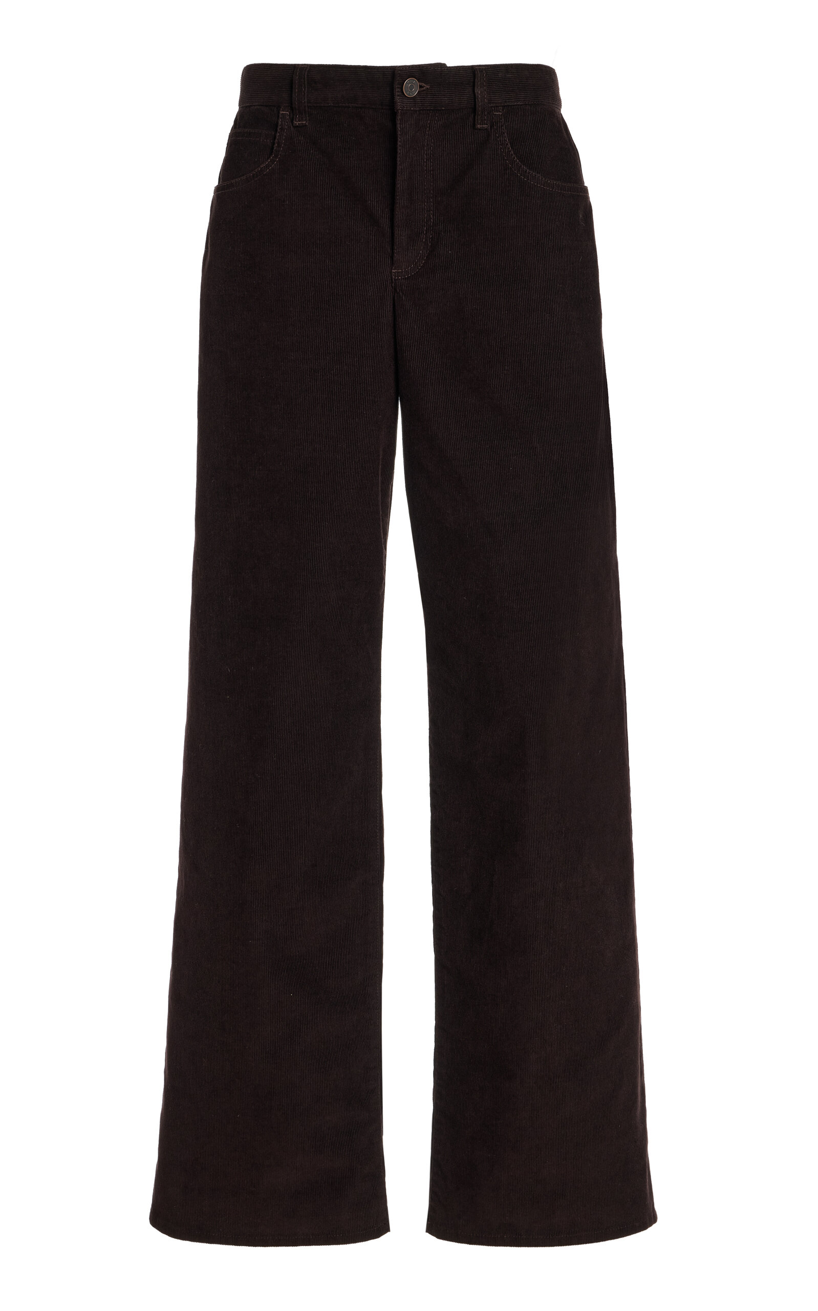 The Row Egglita Corduroy High-rise Straight-leg Jeans In Brown