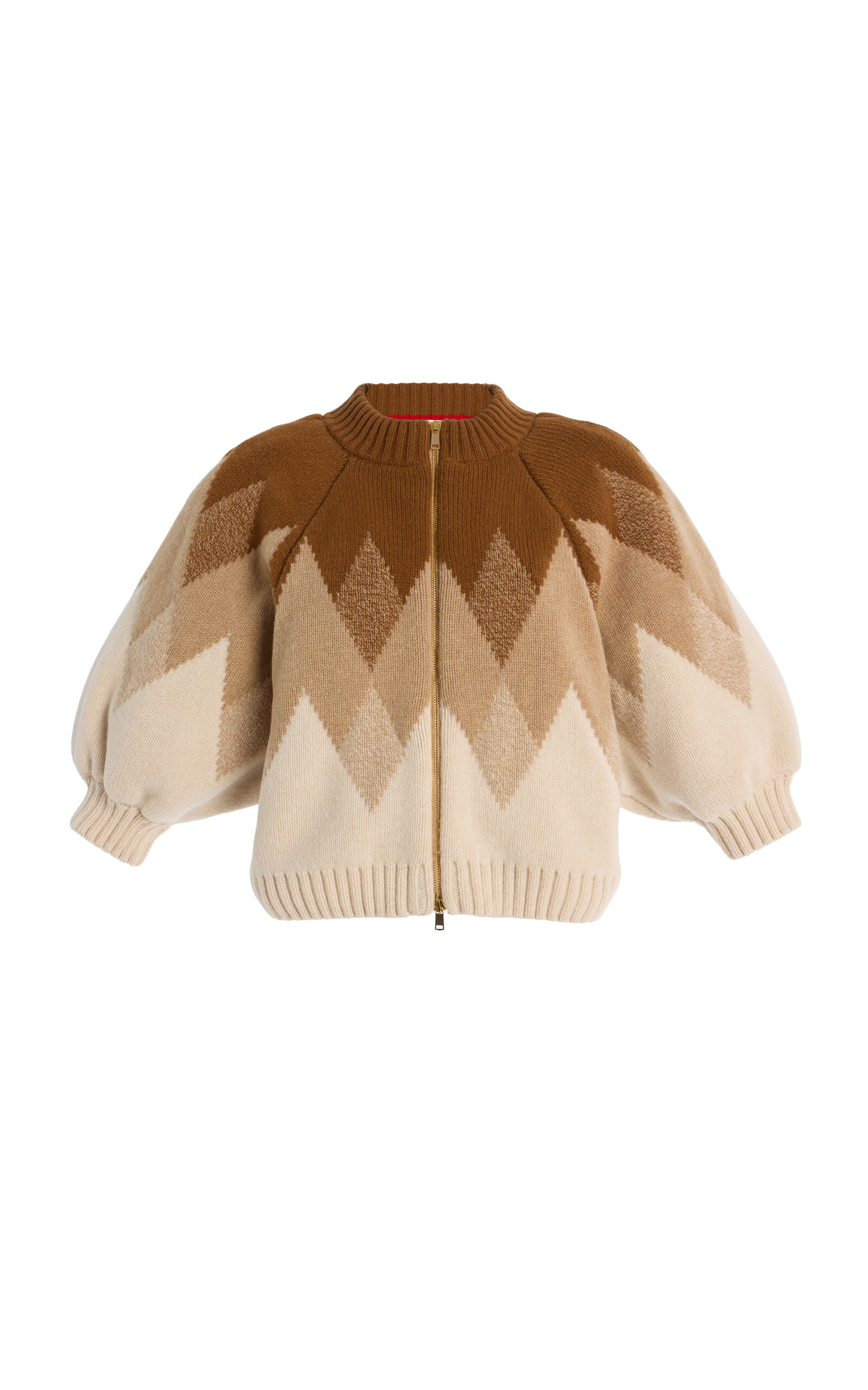 RÙADH The Innes Puff-Sleeve Jacquard Wool Top