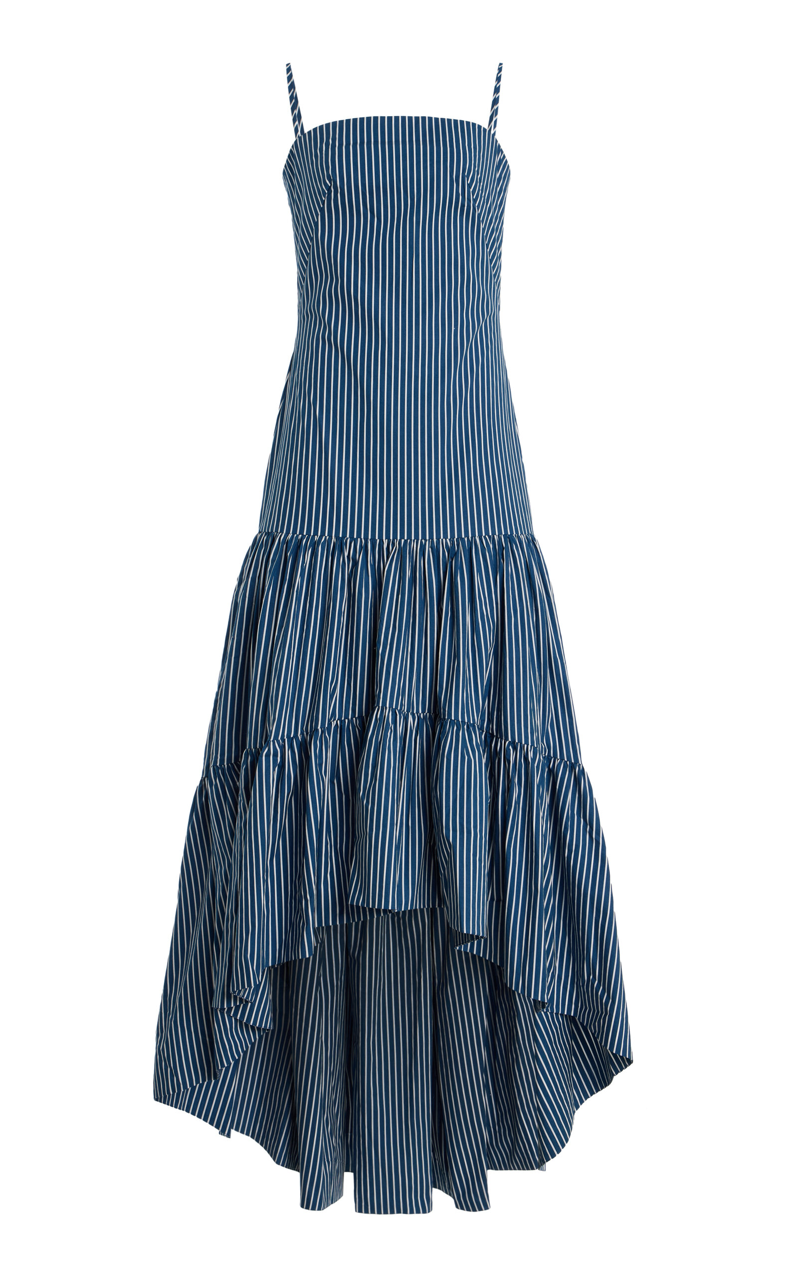 Exclusive Colonial Striped Cotton-Poplin Maxi Dress