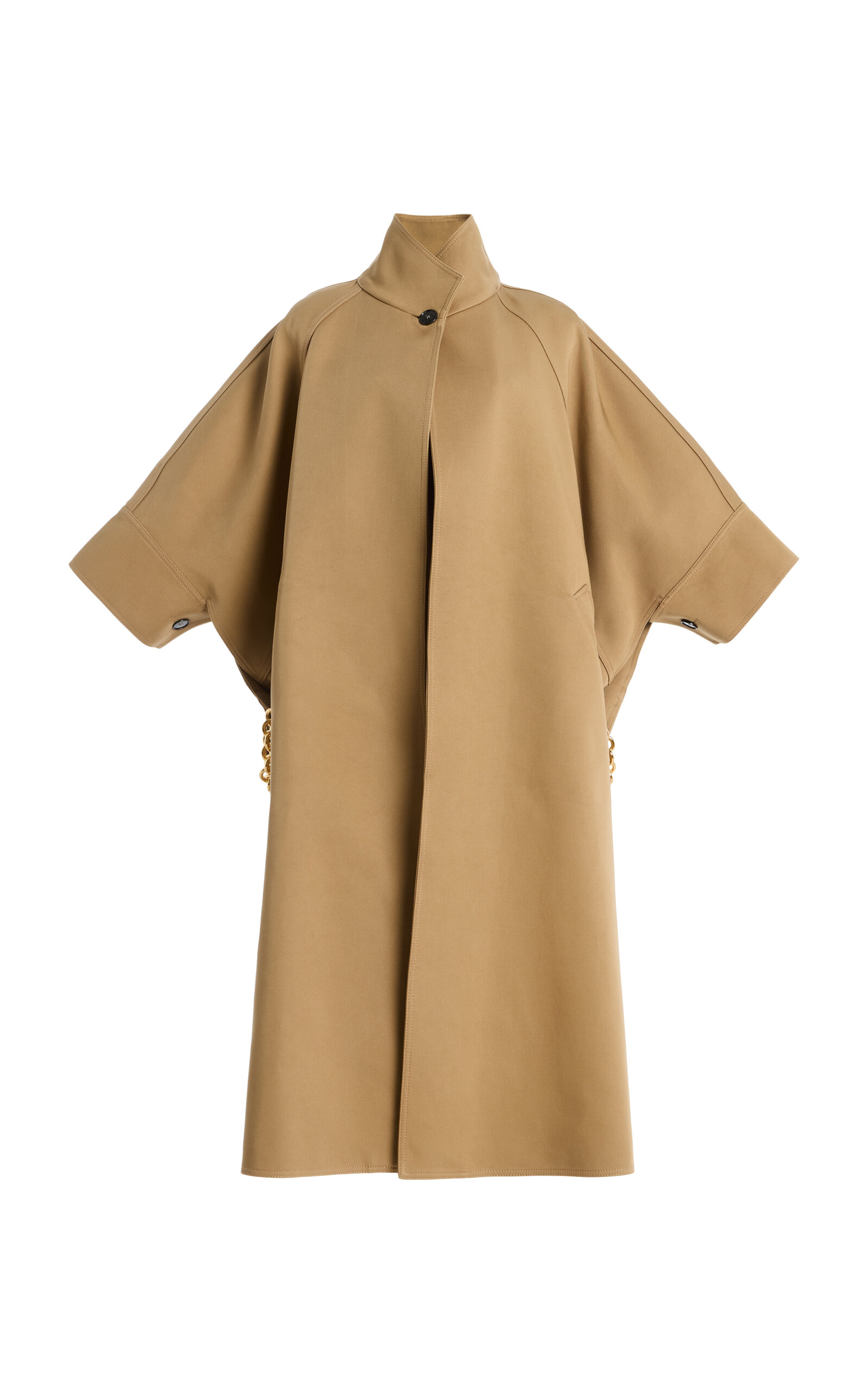 Darkpark Nat Cotton Long Oversized Cape Coat In Brown