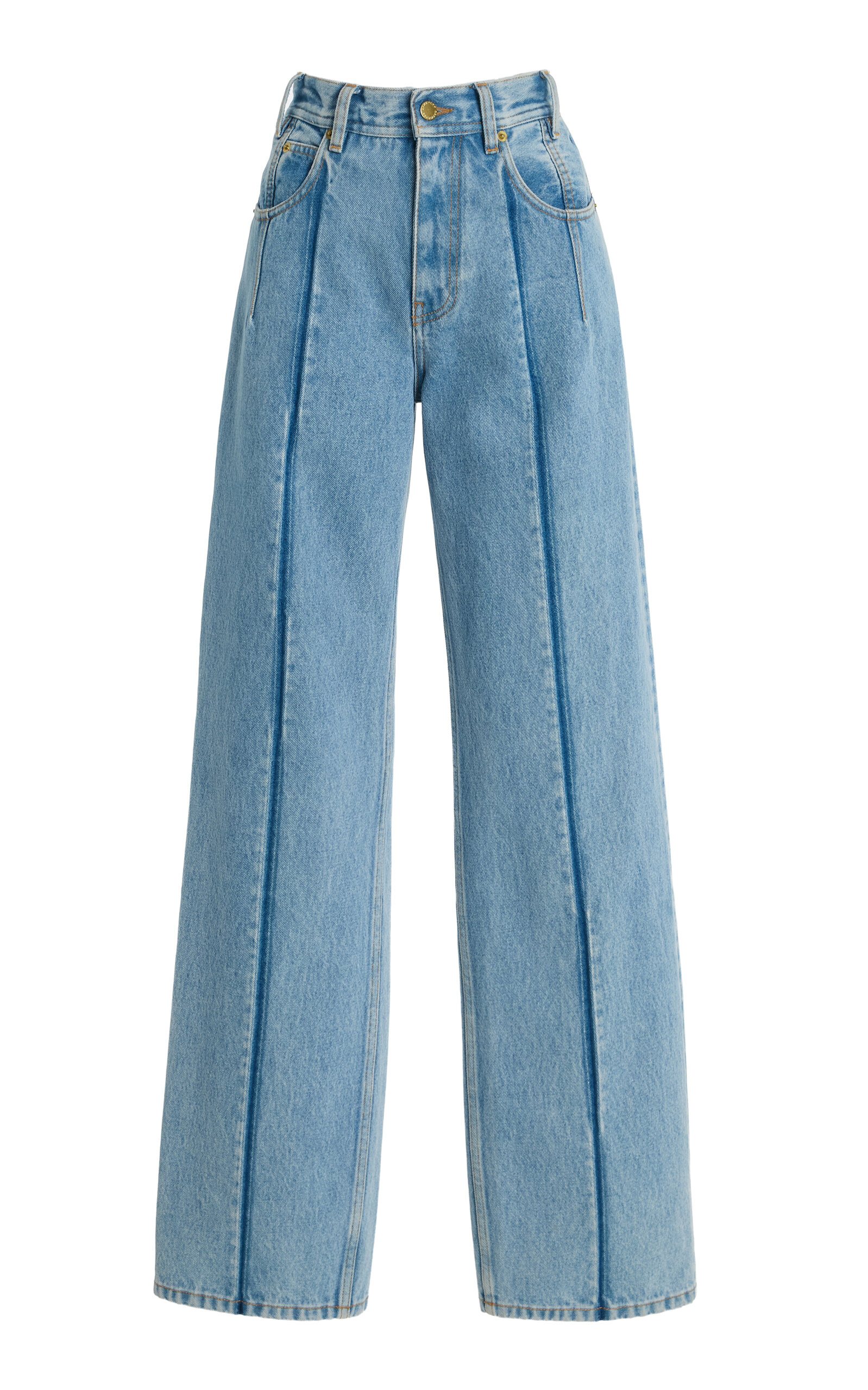 DARKPARK Lu Pleat-Effect Rigid High-Rise Straight-Leg Jeans
