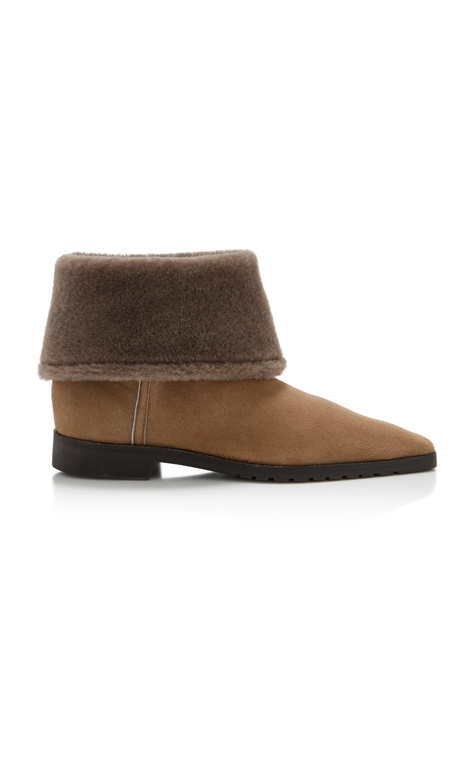Totême Fold-down Shearling Boots In Brown