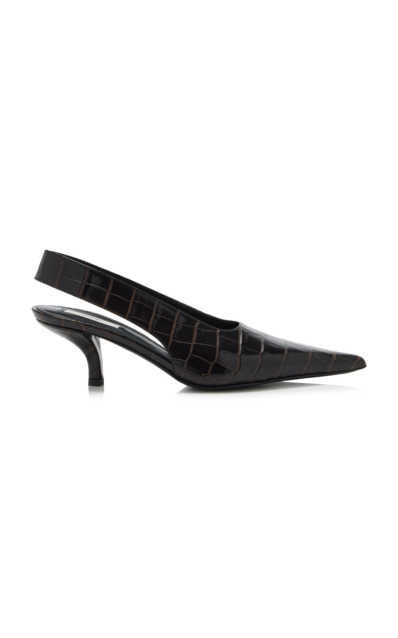 Totême Classic Croco-embossed Slingbacks In Brown
