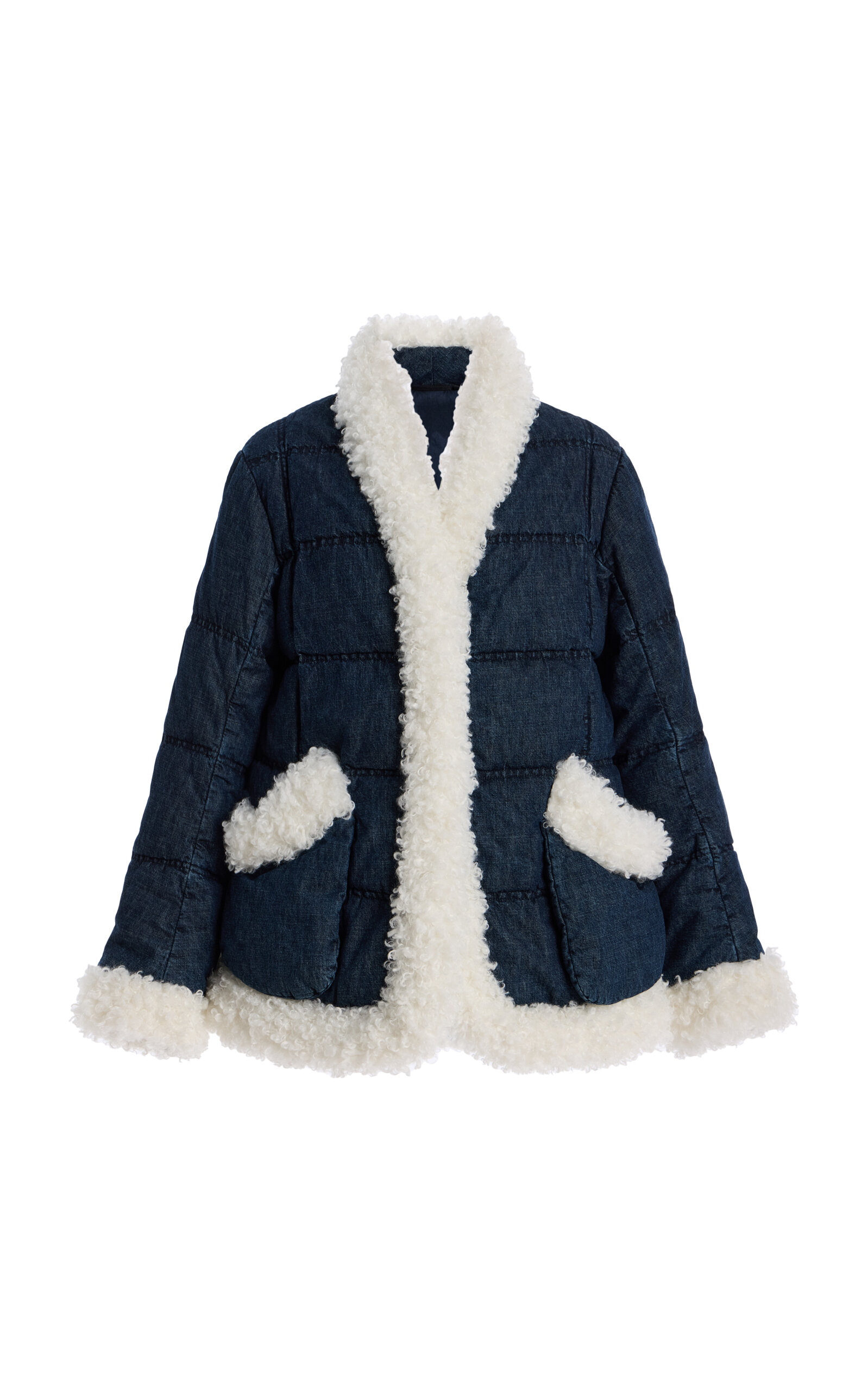 Ienki Ienki Keptar Quilted Denim Down Jacket In Blue