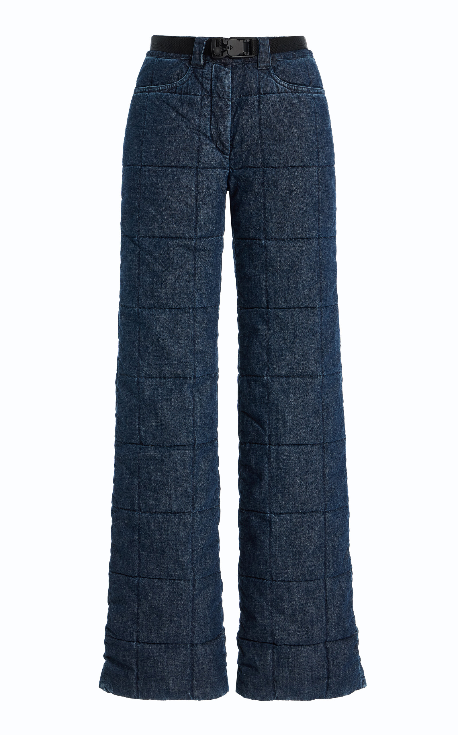 Ienki Ienki Chalet Quilted Down Denim Pants In Blue