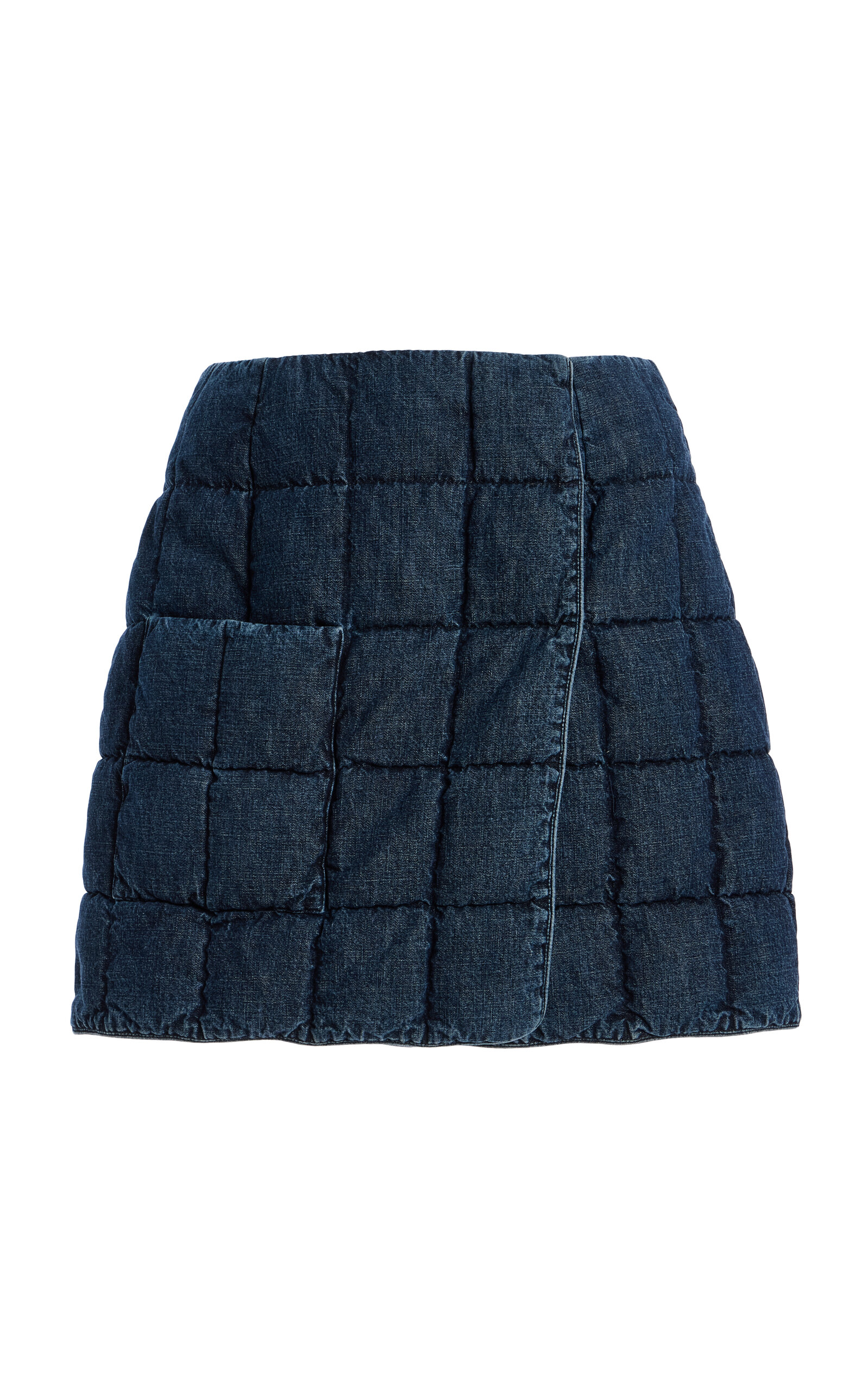 Ienki Ienki Plahta Quilted Down Denim Mini Skirt In Blue