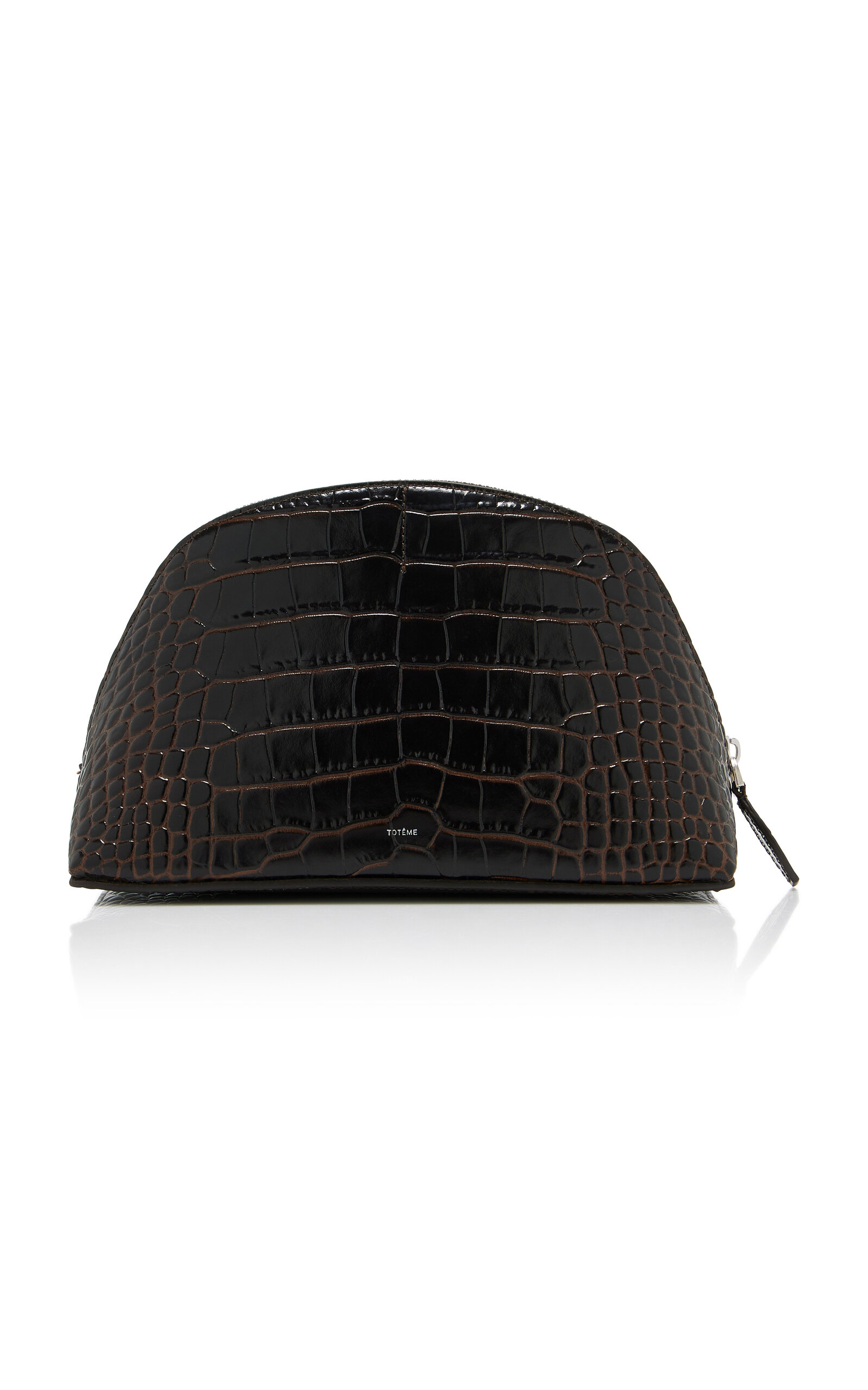 Totême Croc-embossed Leather Pouch In Brown