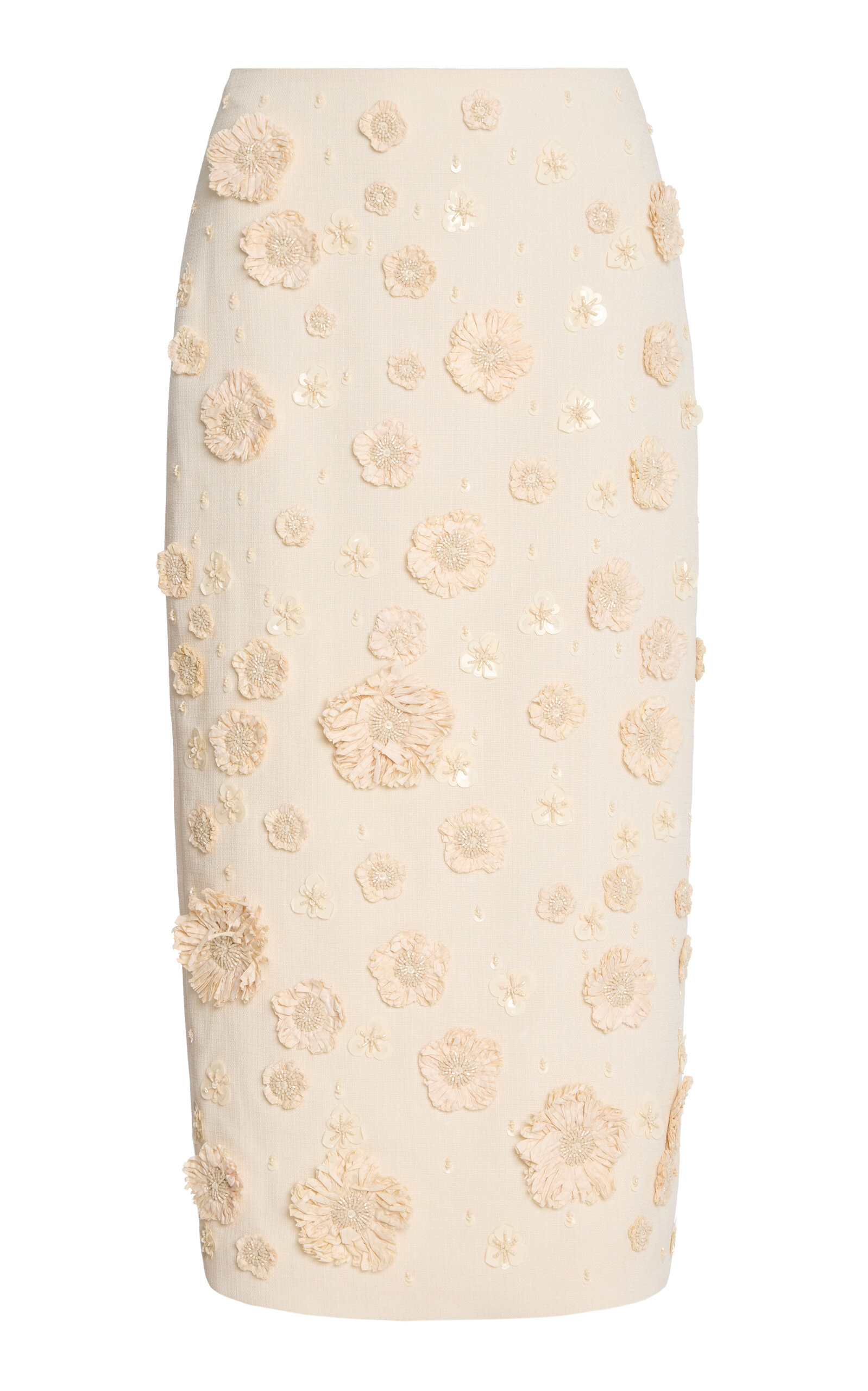 Alexis Torie Raffia-Detailed Woven Midi Skirt
