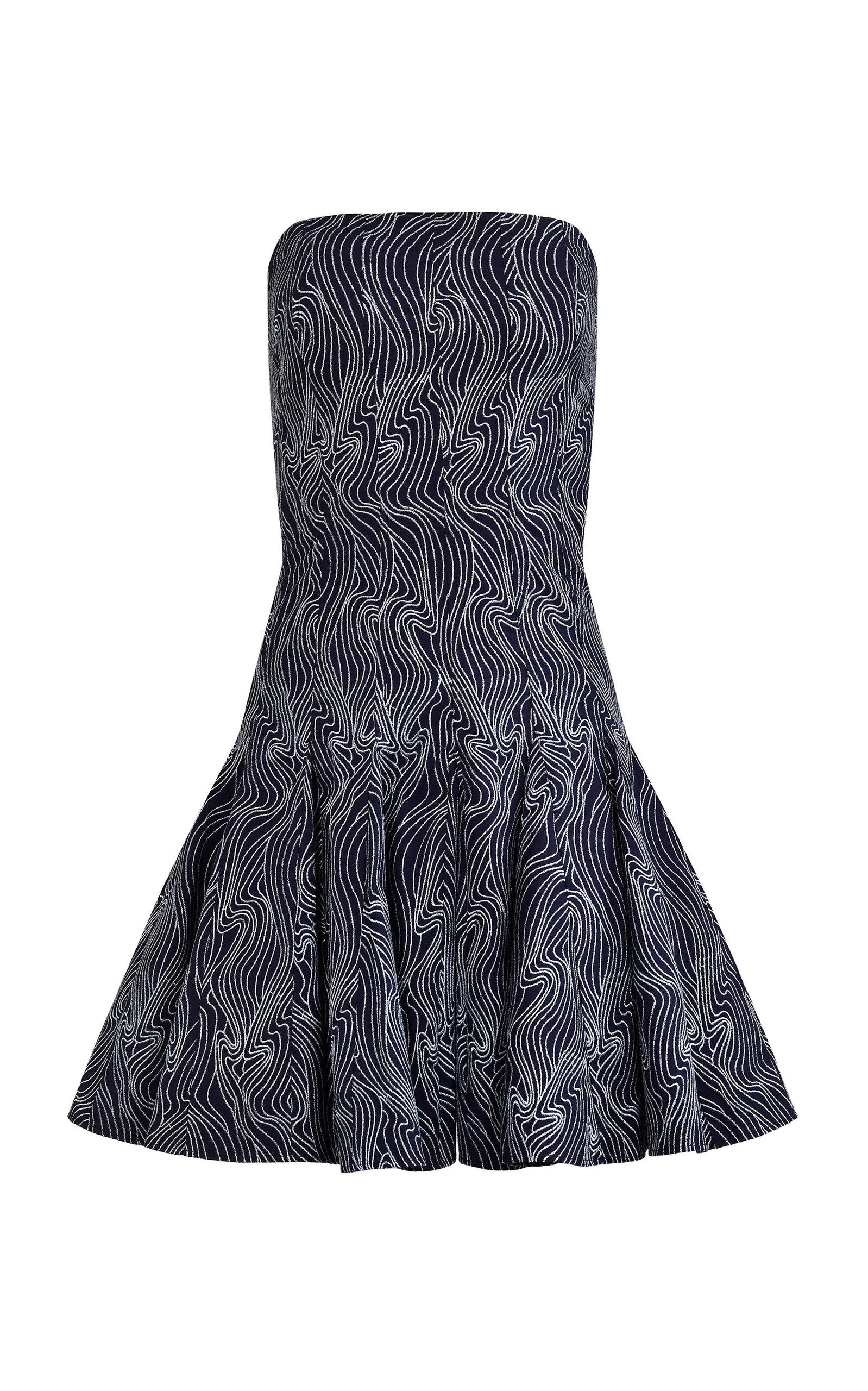 Francesca Miranda Oleaje Strapless Cotton Mini Dress - Blue