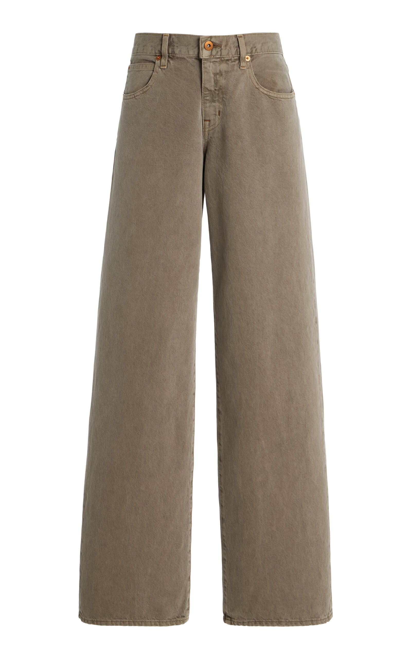 Slvrlake Exclusive Mica Rigid Low-rise Wide-leg Jeans In Gray
