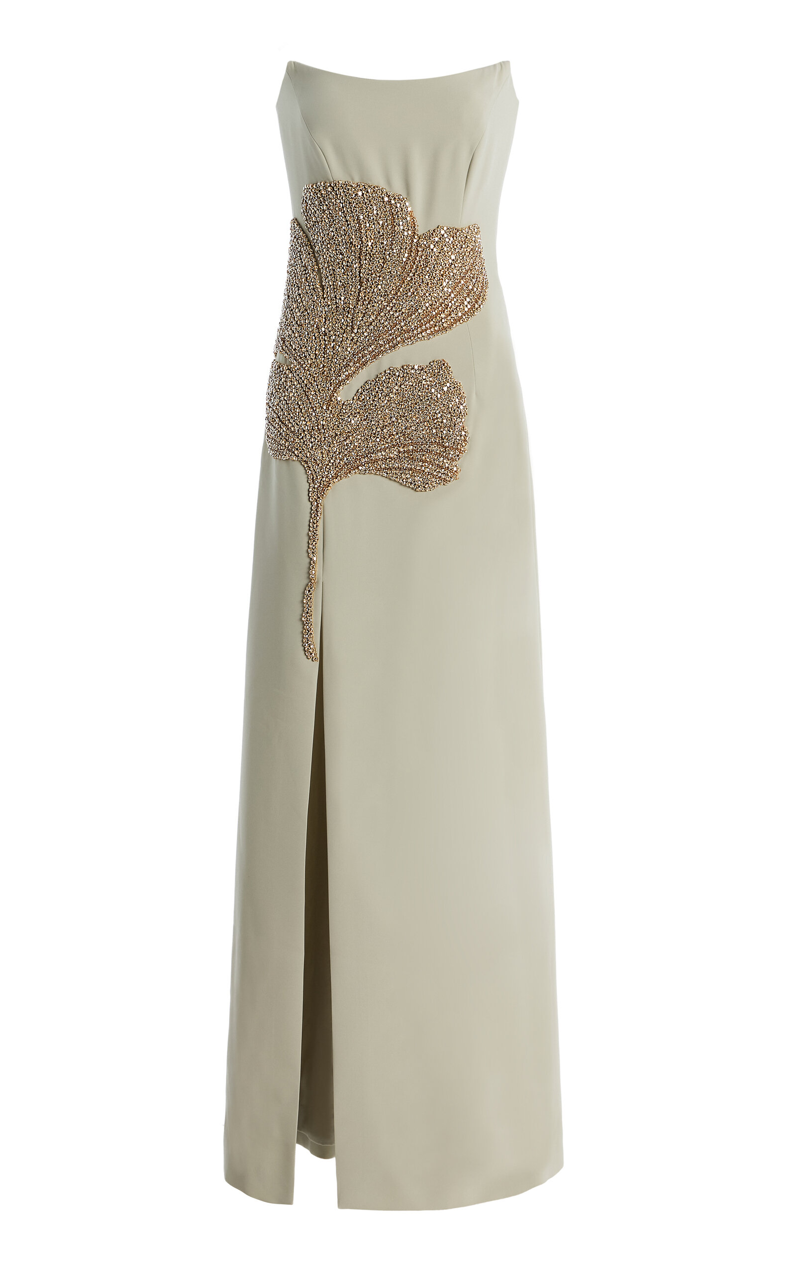 Costarellos Faranna Crystal-Appliquéd Crepe Gown