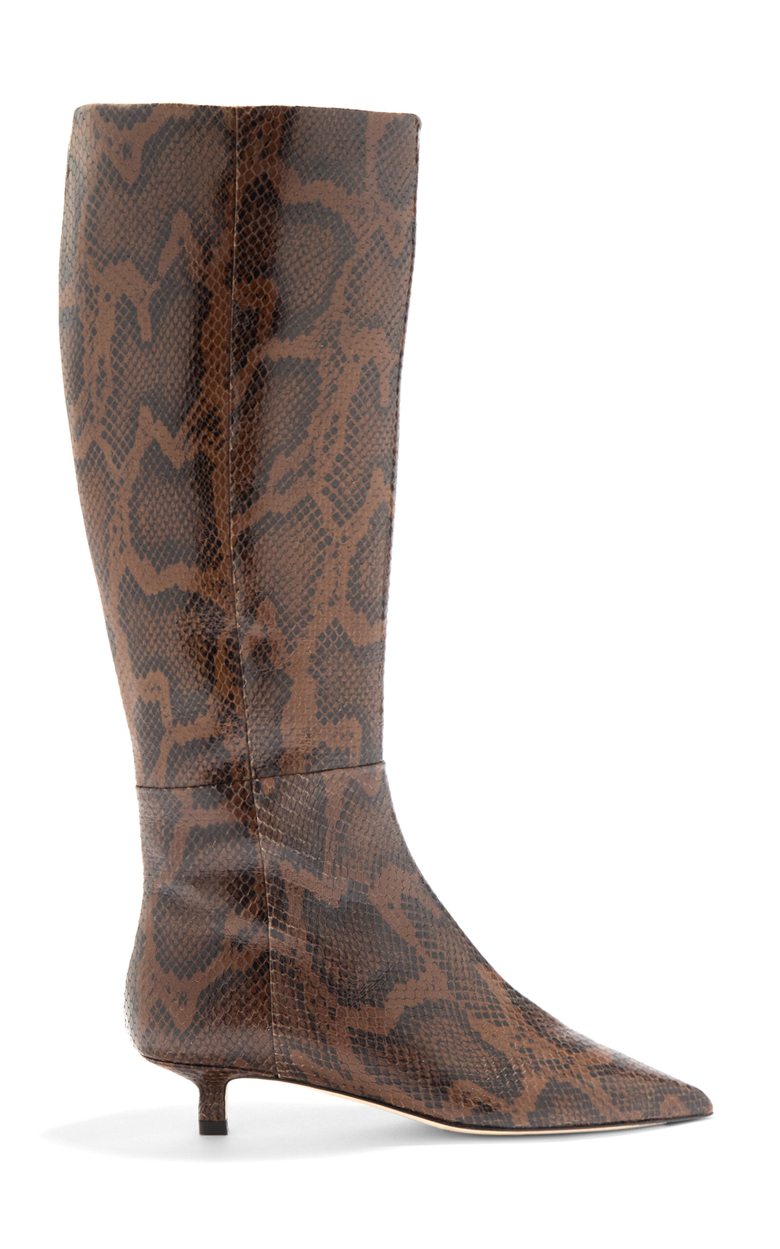 Sabrina Snake-Effect Leather Knee Boots