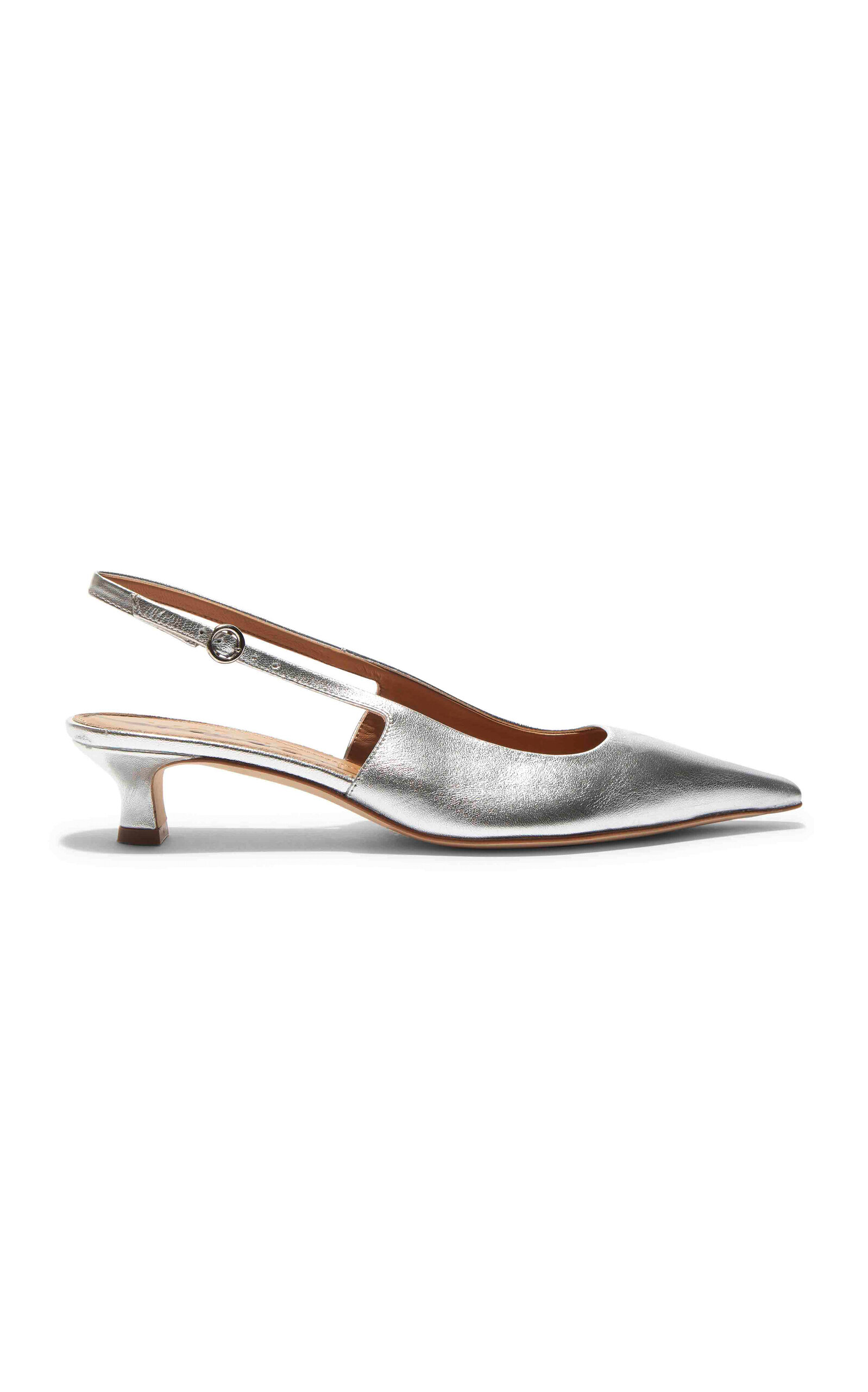 Aeyde Catrina Metallic Leather Slingback Pumps