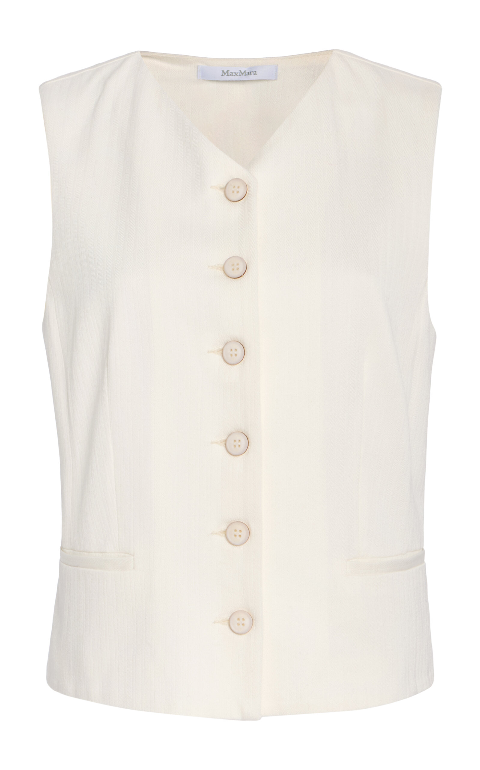 Max Mara Mirella Cotton-Jersey Gilet - White