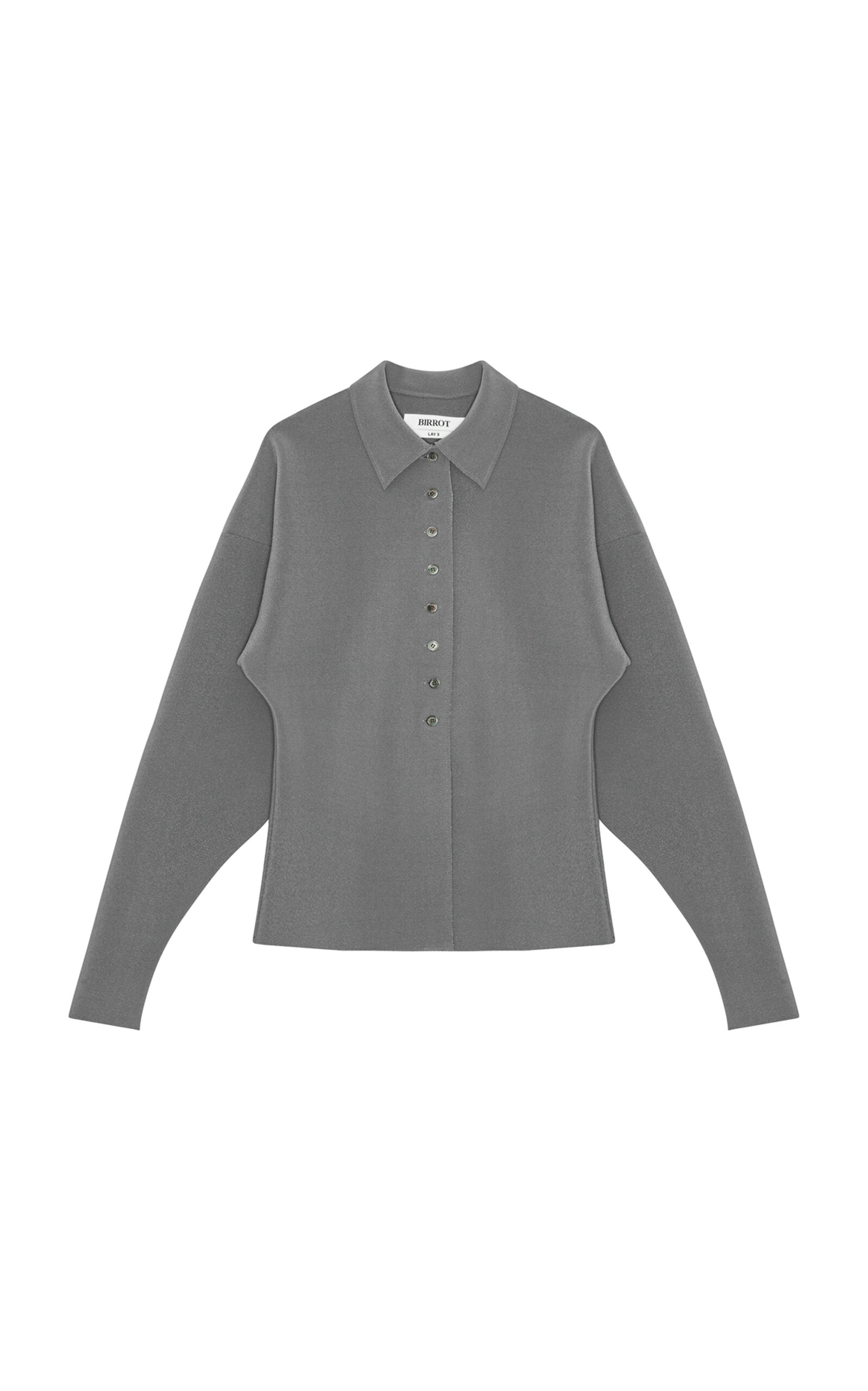 Birrot Point Collar Cardigan In Silver