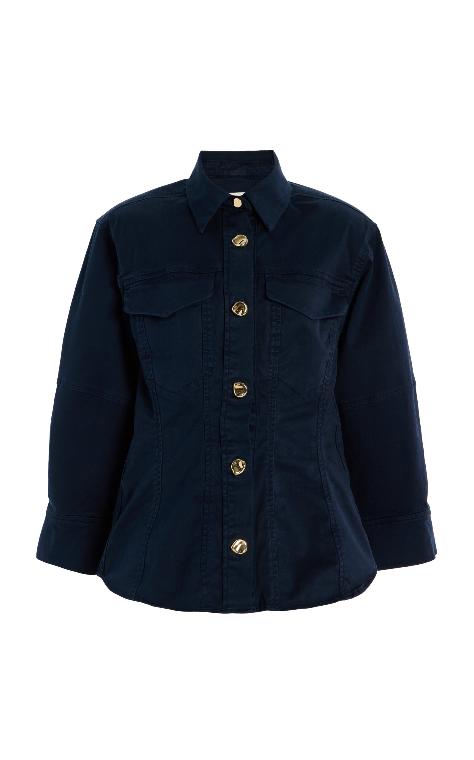 Rùadh The Etta Cotton Shirt In Navy