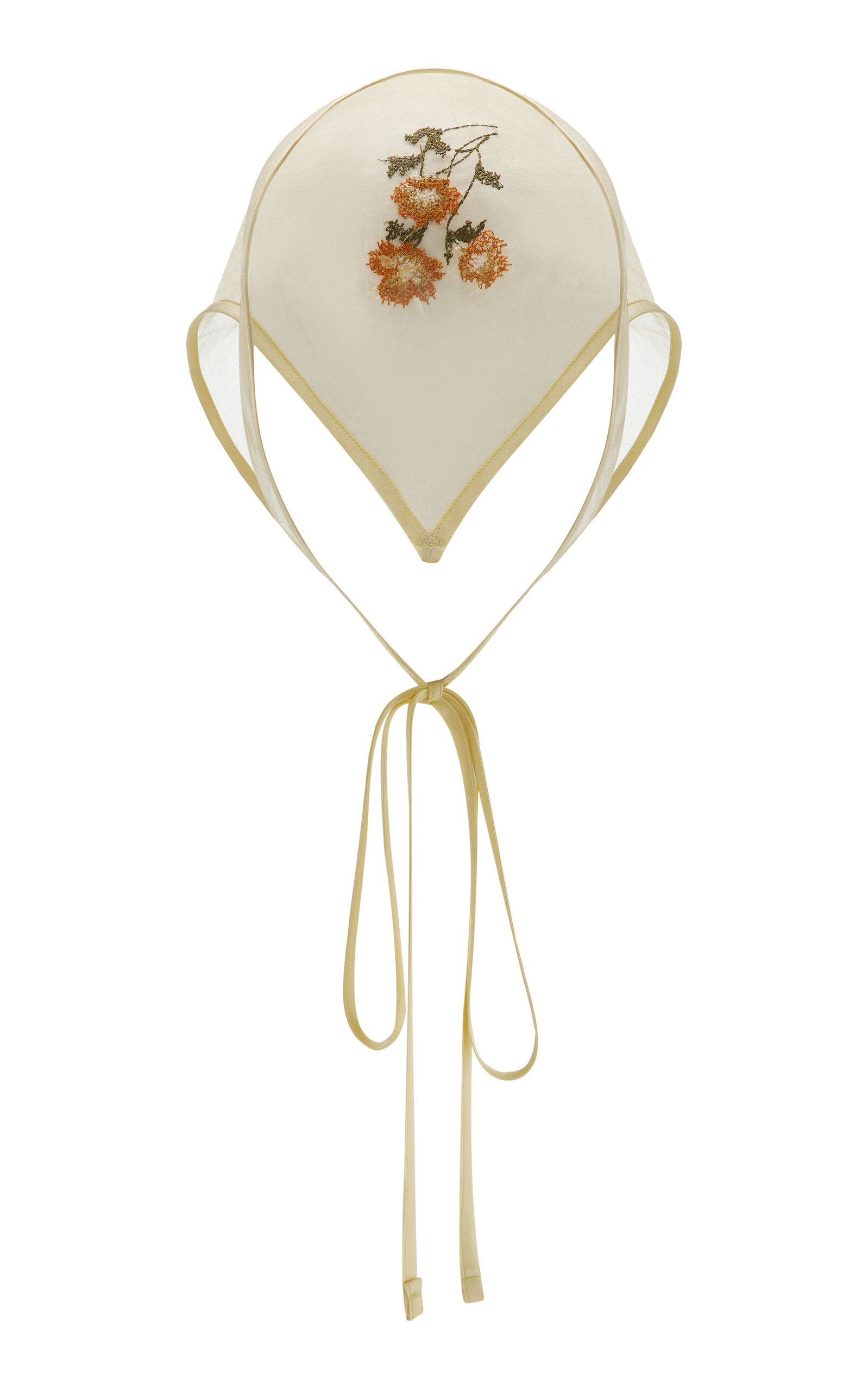 Lelet Ny Isla Embroidered Cotton Bandana In Yellow