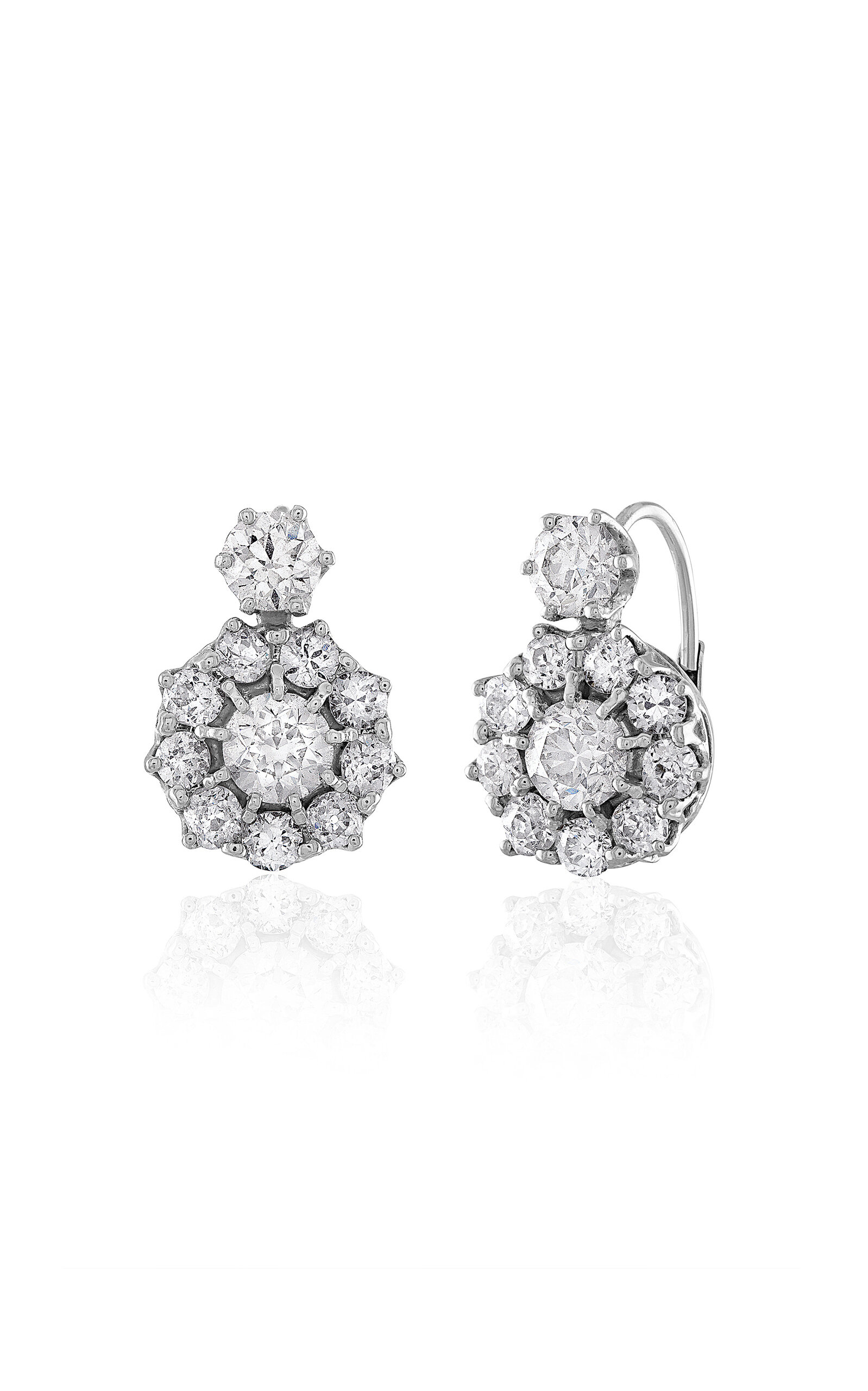 18K White Gold Diamond Earrings