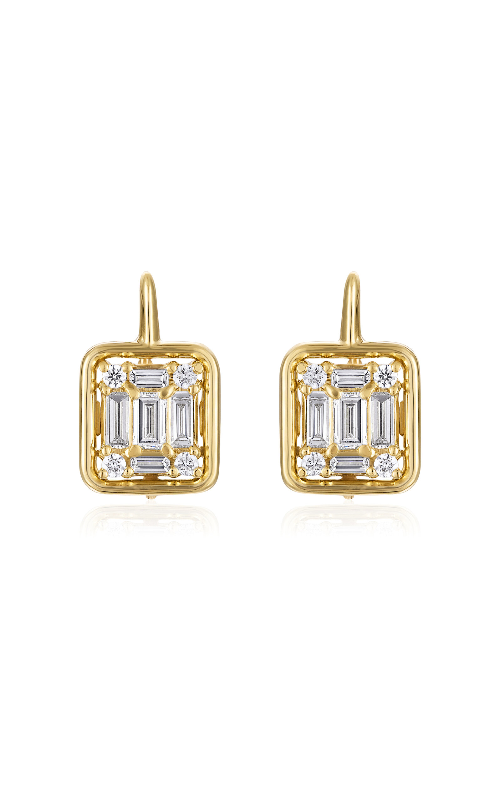 18K Yellow Gold Diamond Drop Earrings