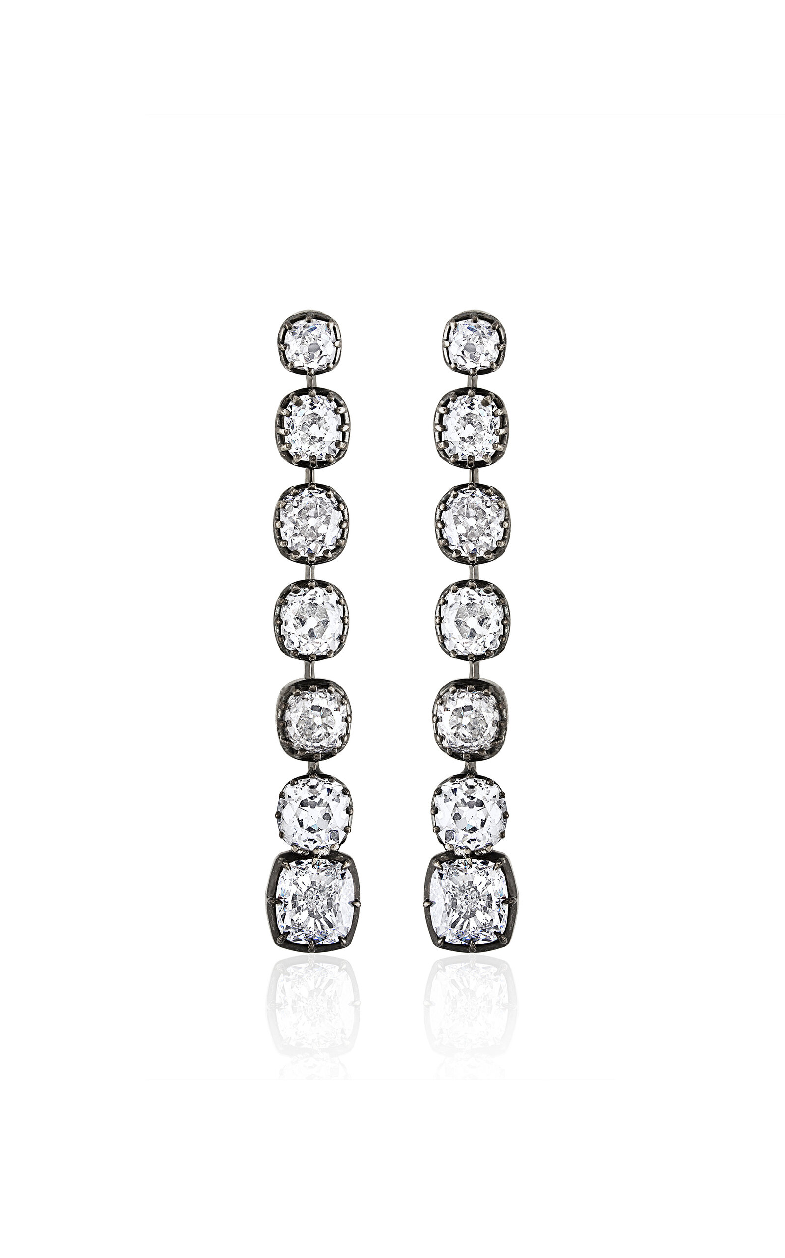 Iconic Cushion 14K White Gold Diamond Earrings
