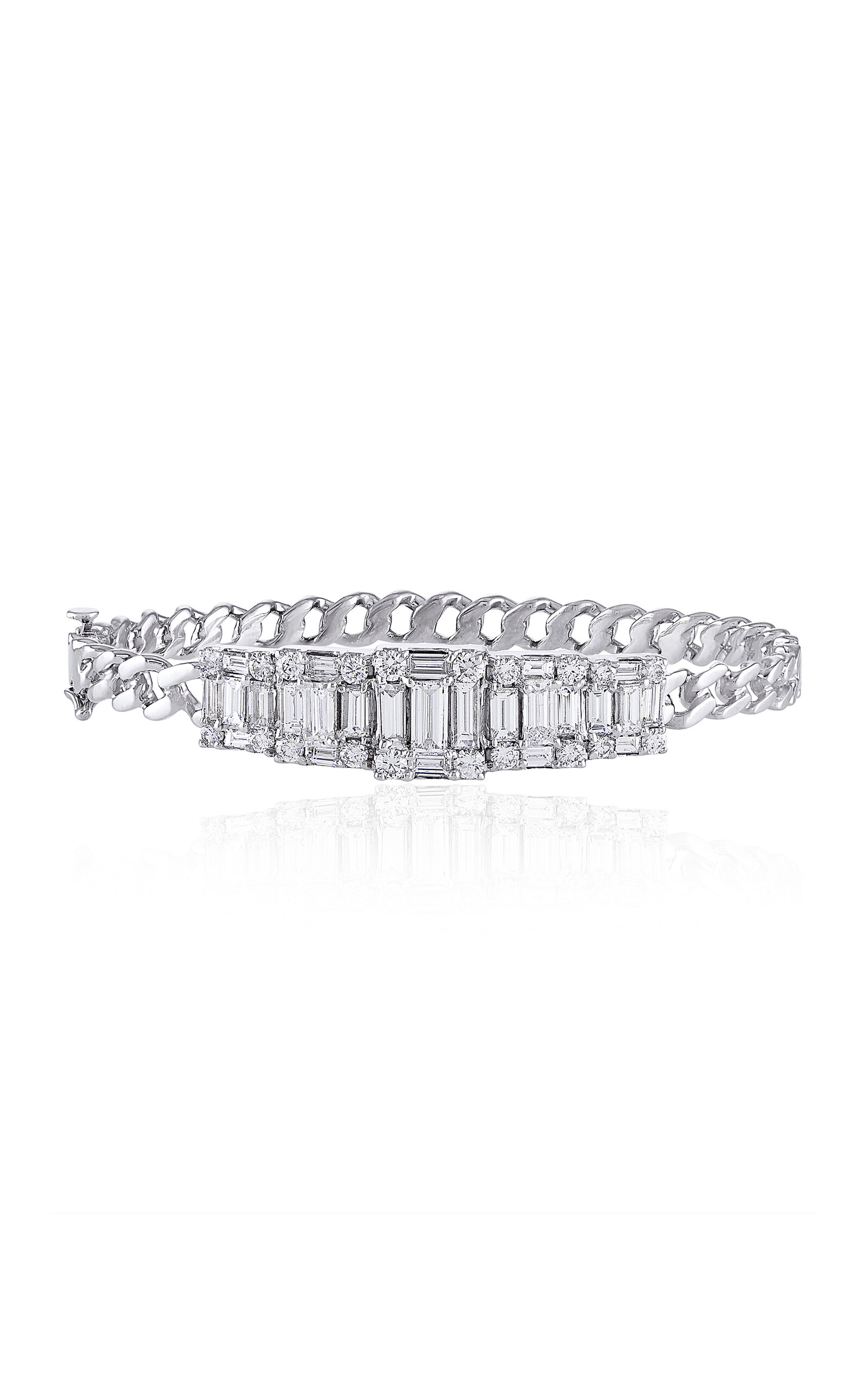 18K White Gold Diamond Bangle