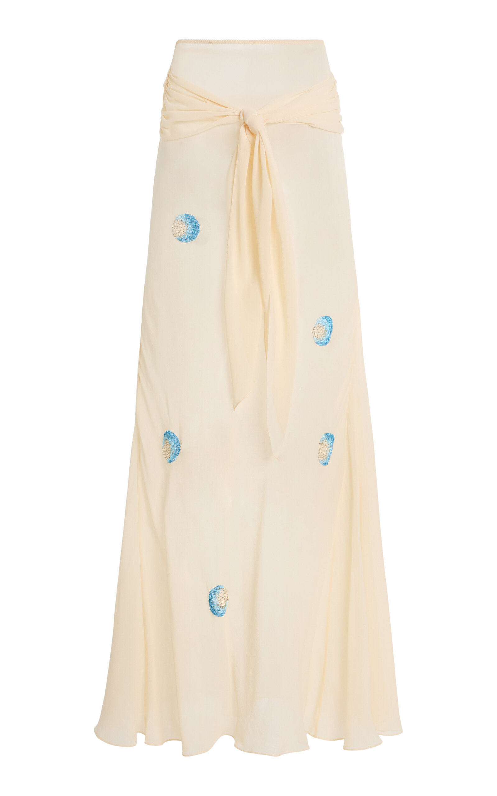 Anna October Dorothy Beaded Tie-Front Silk Maxi Skirt - Women's Clothing