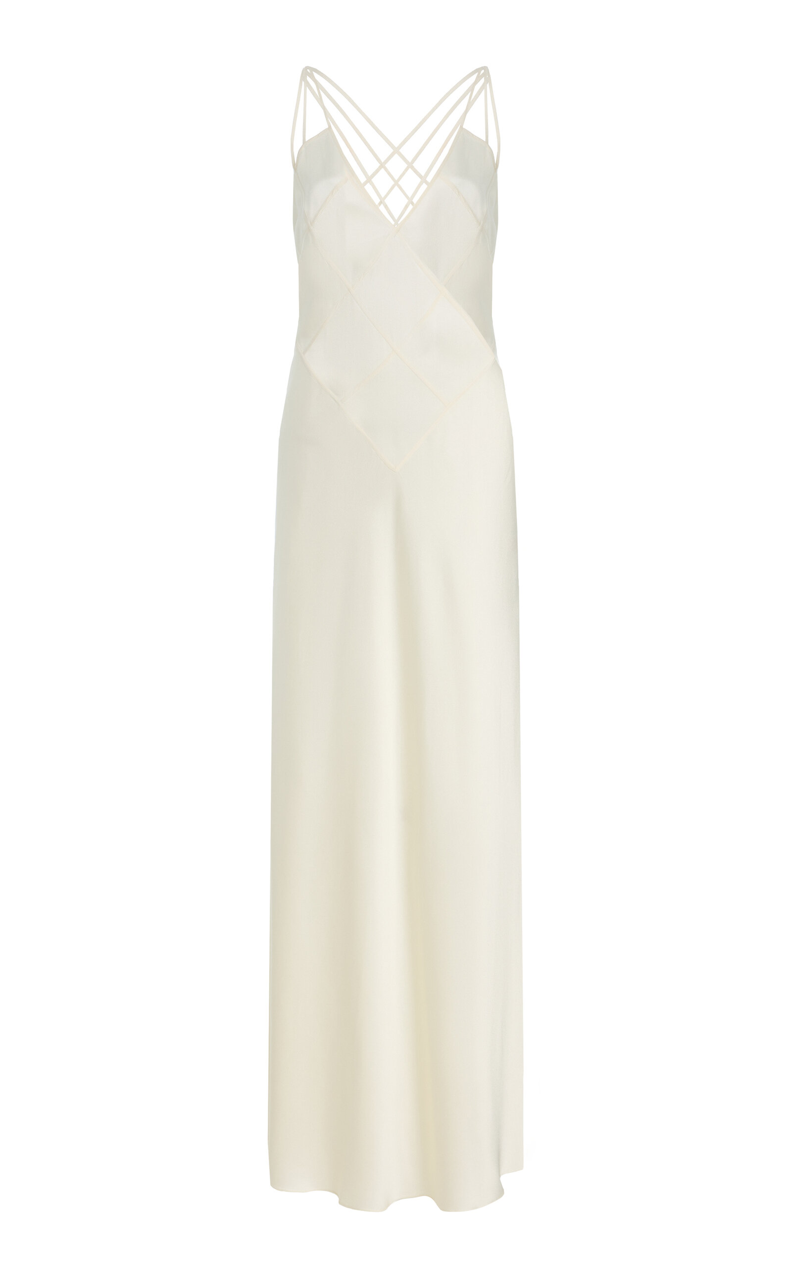 Anna October Melania Open-Back Satin Maxi Slip Dress
