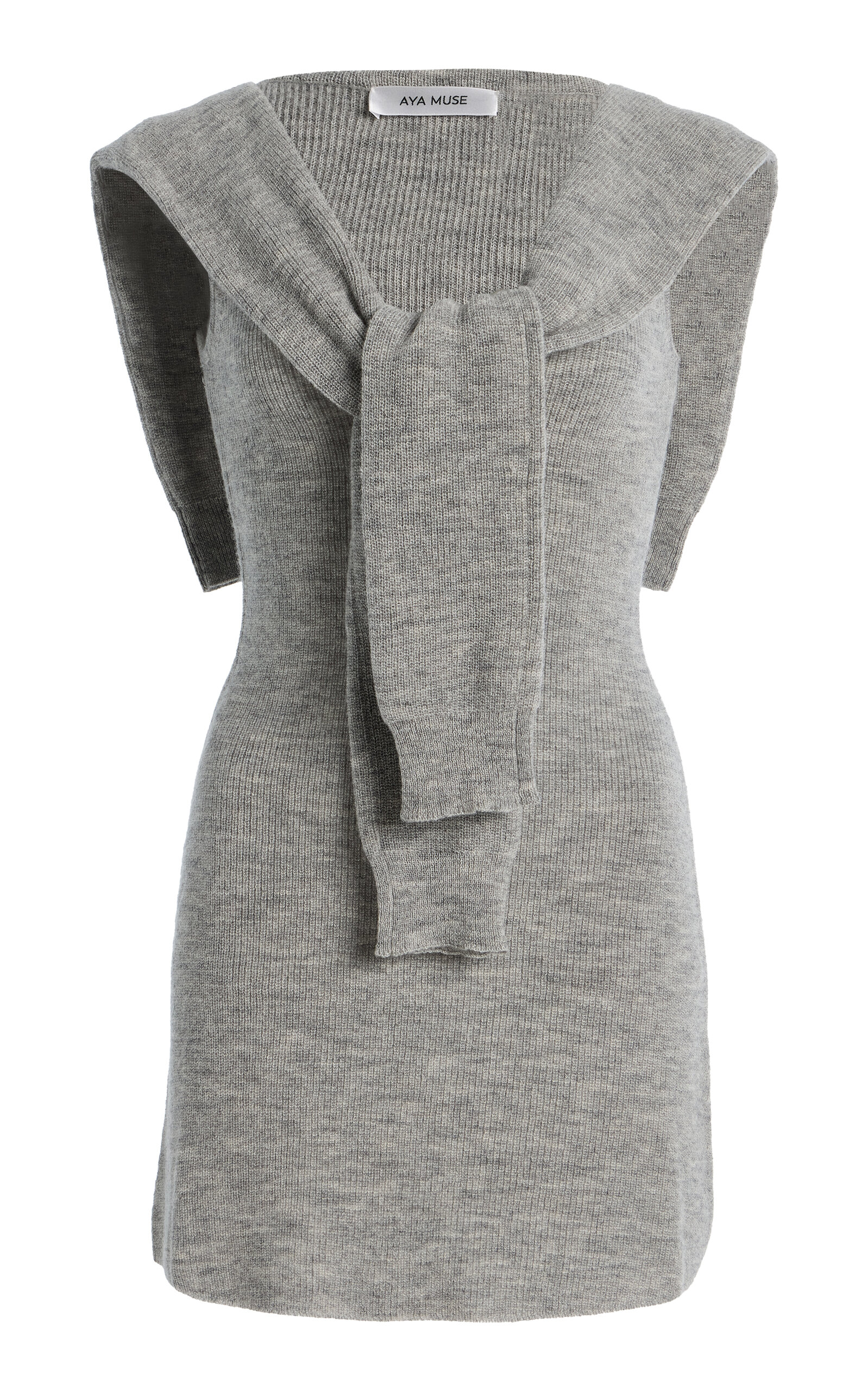 Aya Muse Vao Wool-alpaca Mini Dress In Gray