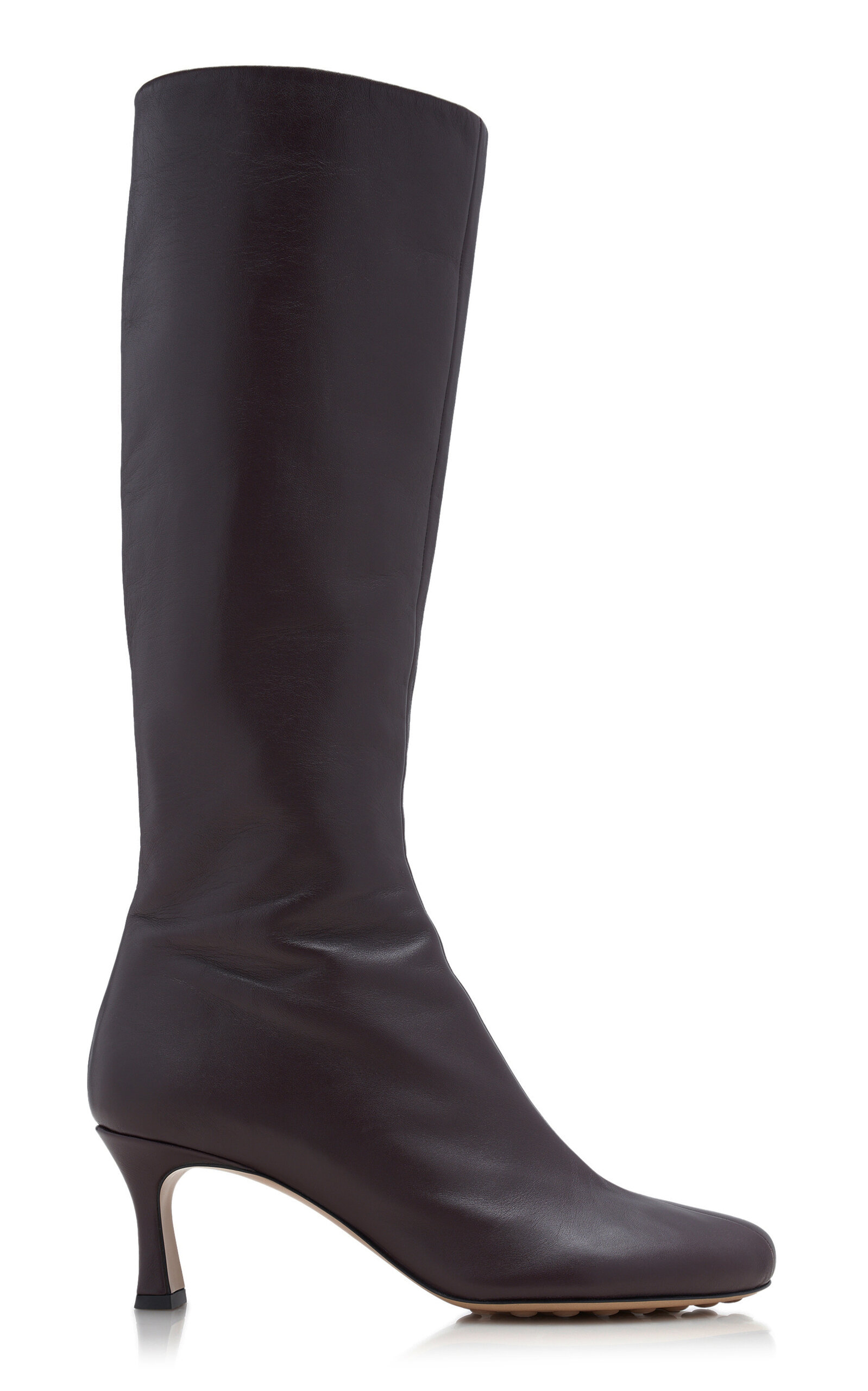 Bottega Veneta Rana Leather Knee-high Boots In Purple