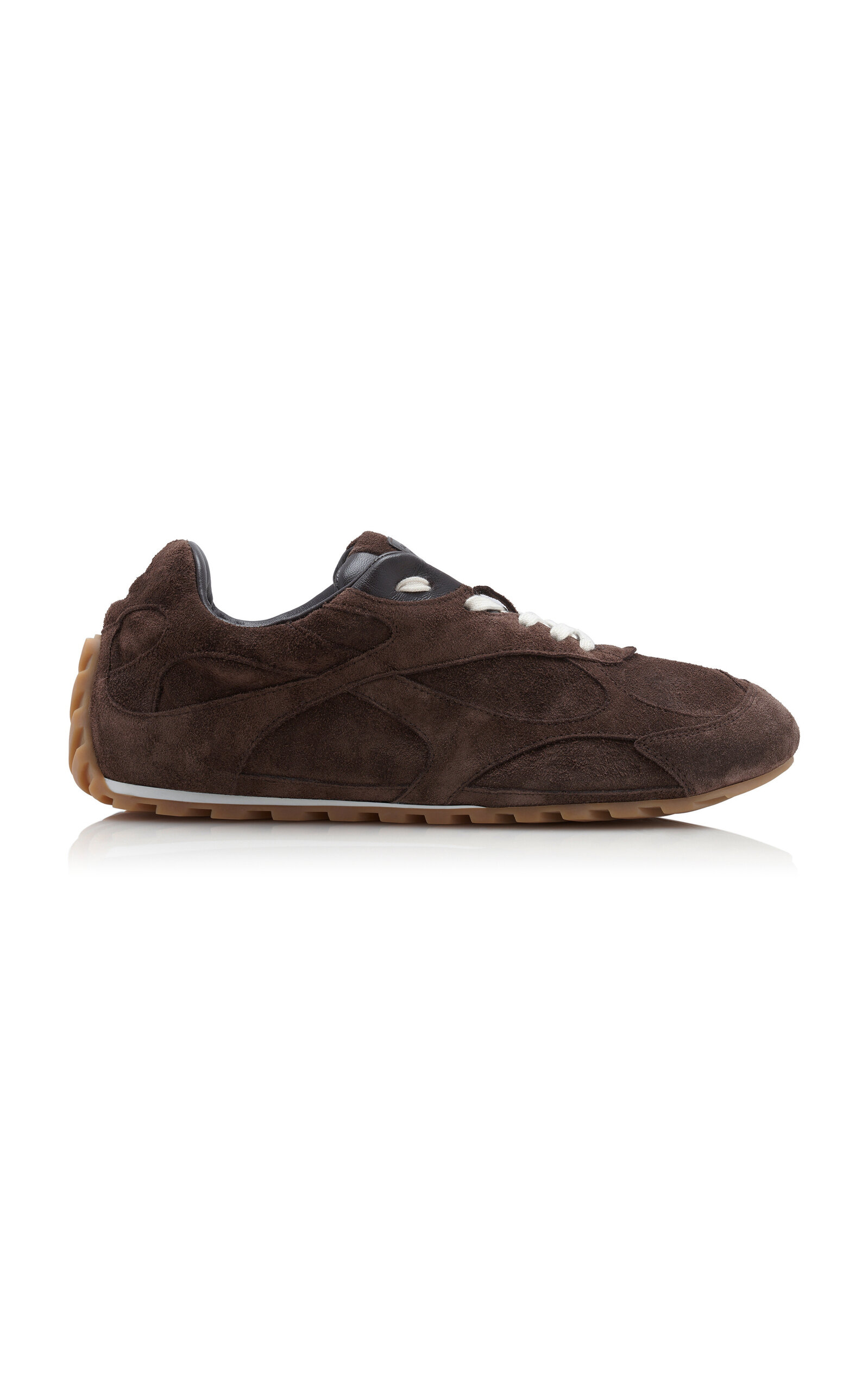 Bottega Veneta Orbit Flash Leather-trimmed Suede Sneakers In Burgundy