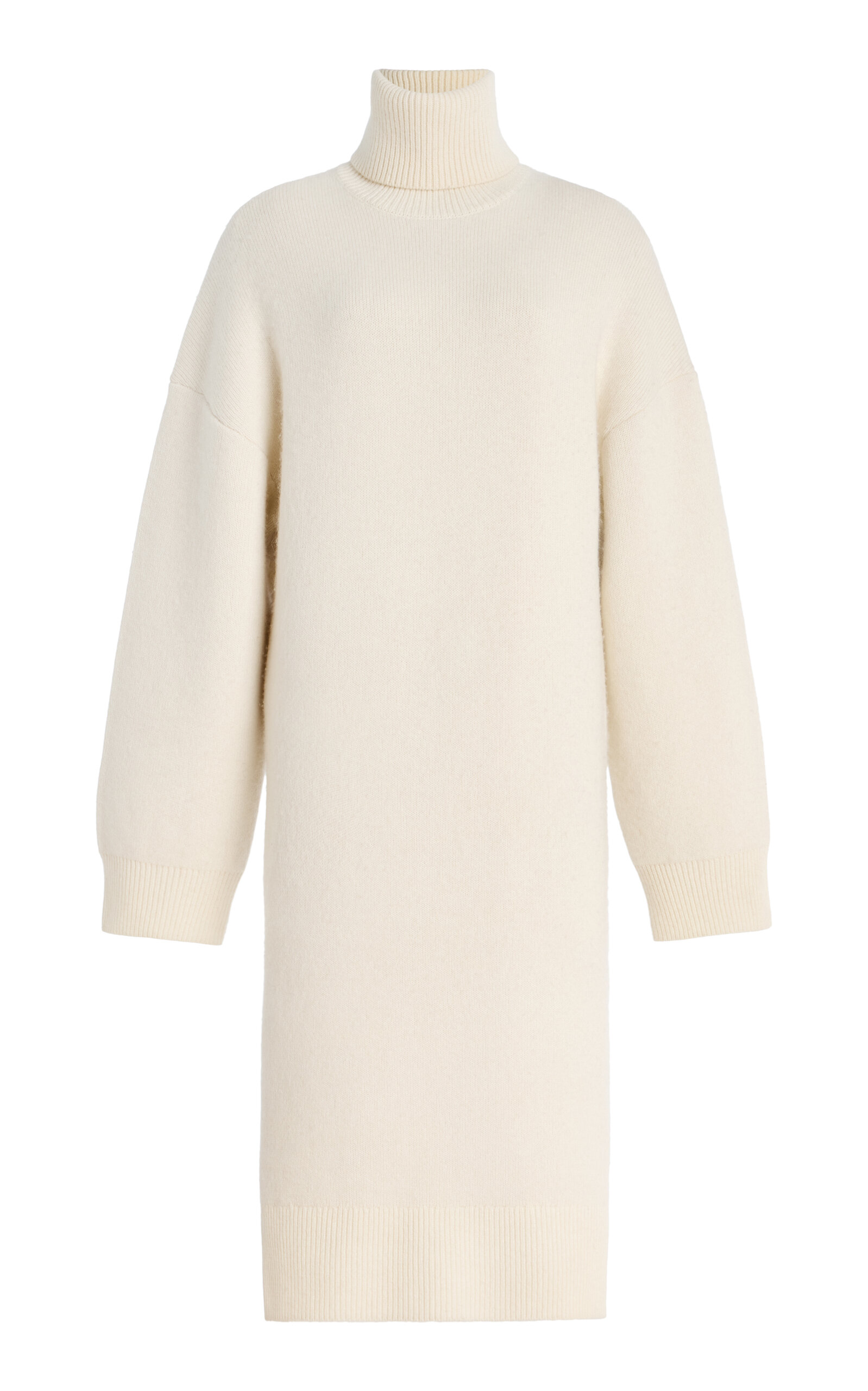 Totême Cashmere-wool Turtleneck Midi Sweater Dress In White