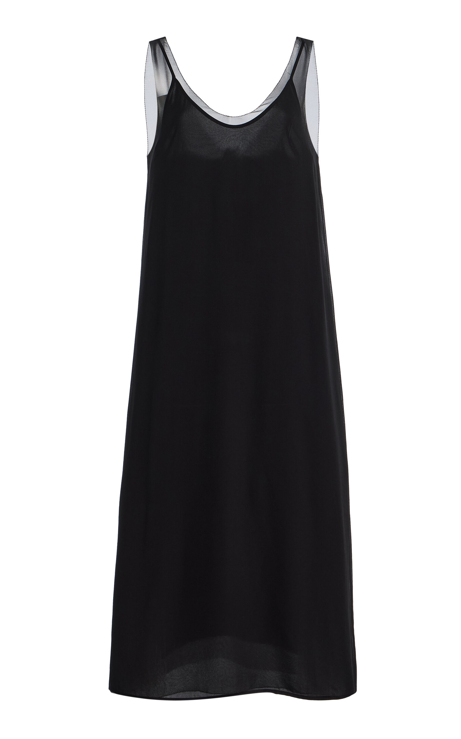 Totême Silk Chiffon Slip Dress In Black