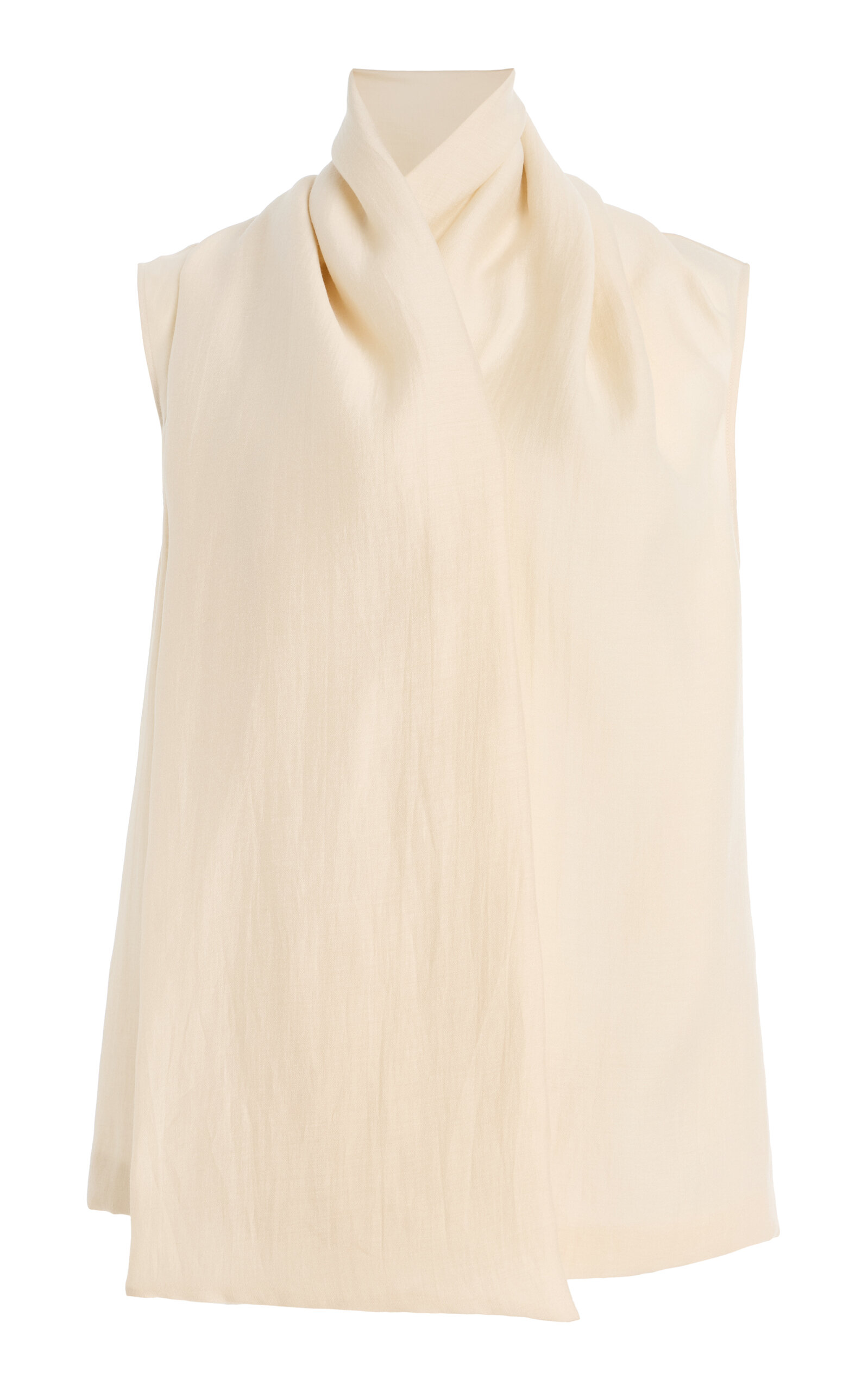 Totême Organza Scarf Top In White