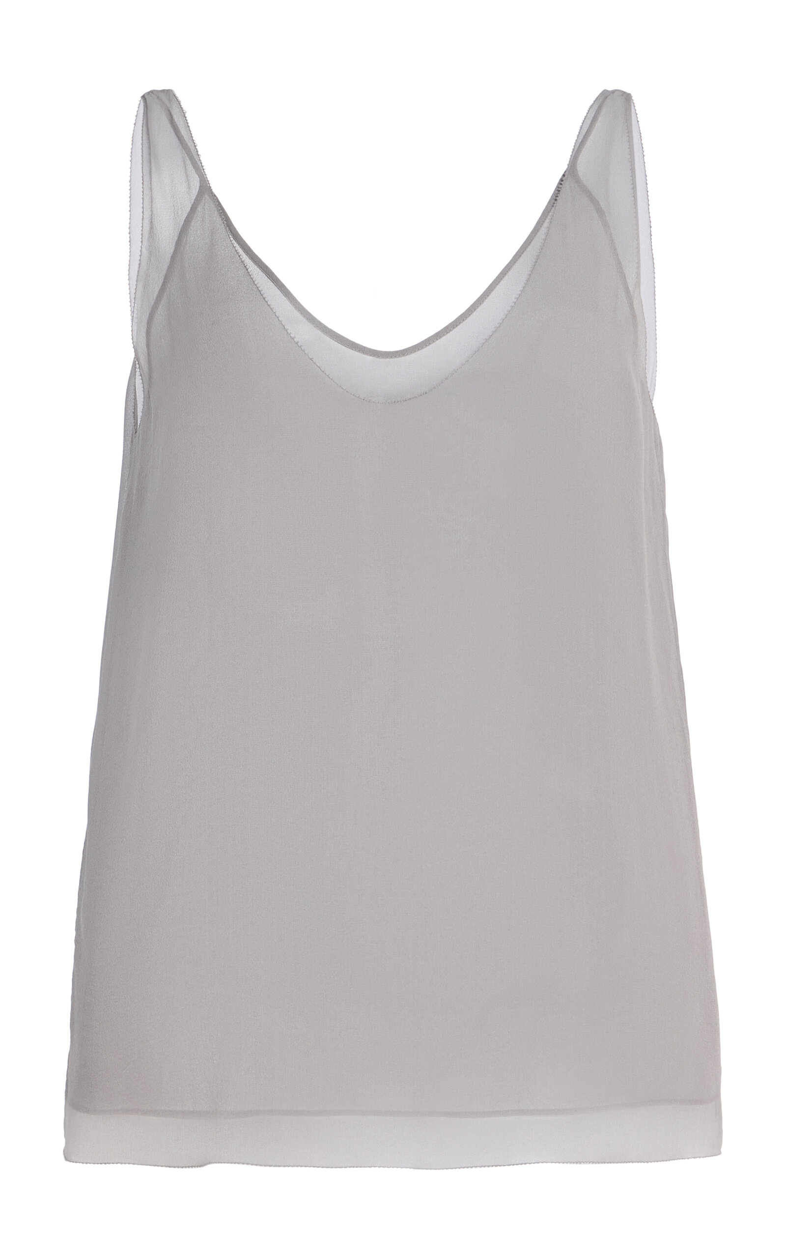Totême Silk-chiffon Slip Top In Gray