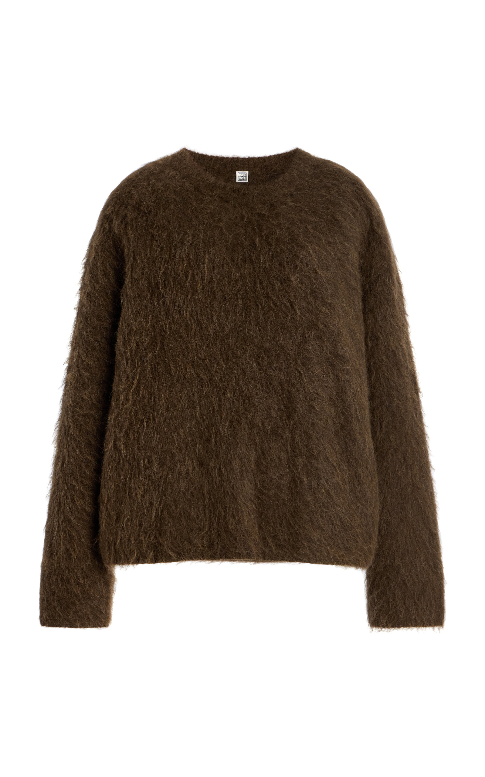 Totême Boxy Alpaca Knit Sweater In Brown