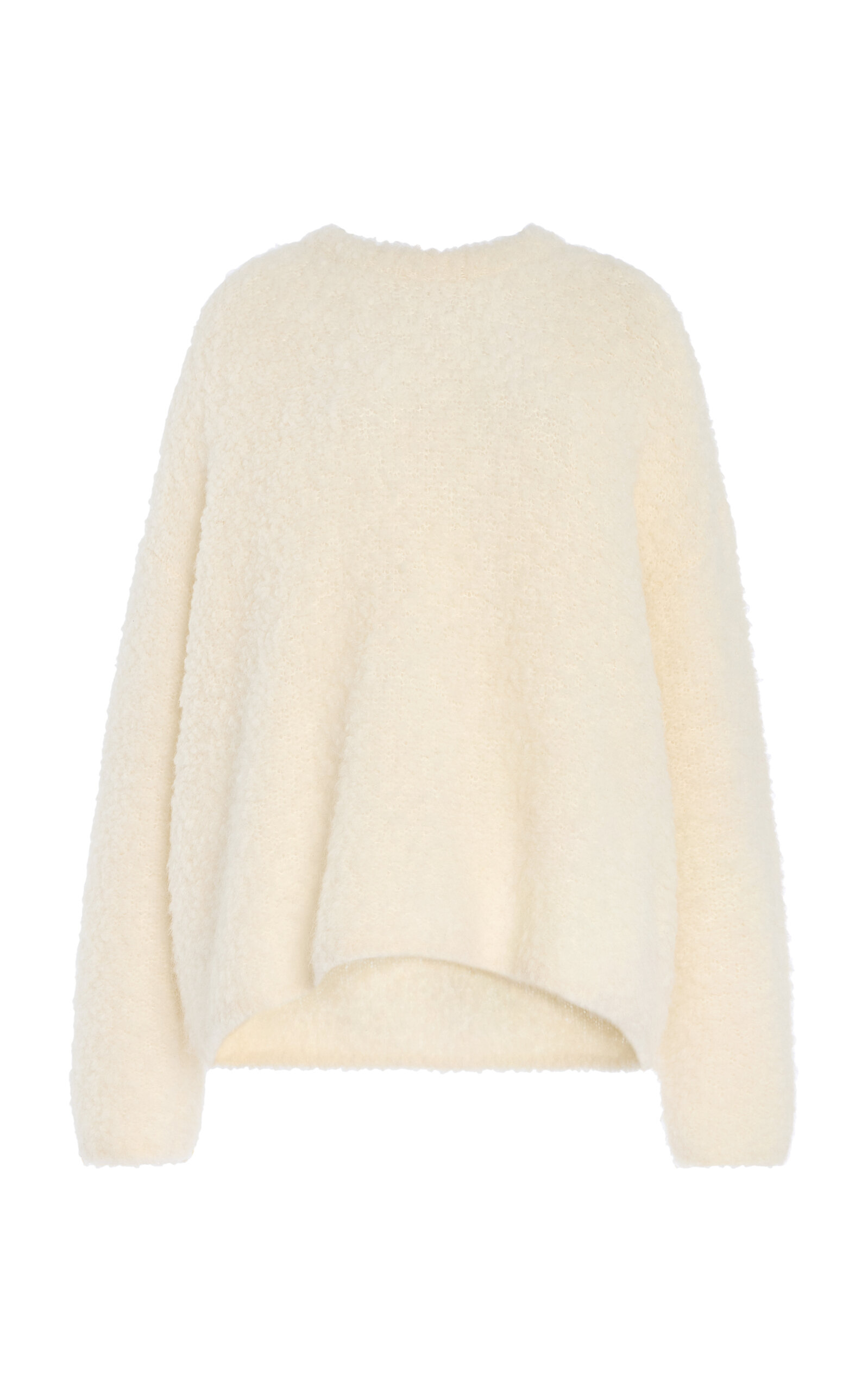 Totême Boxy Bouclé Knit Alpaca-wool Top In White