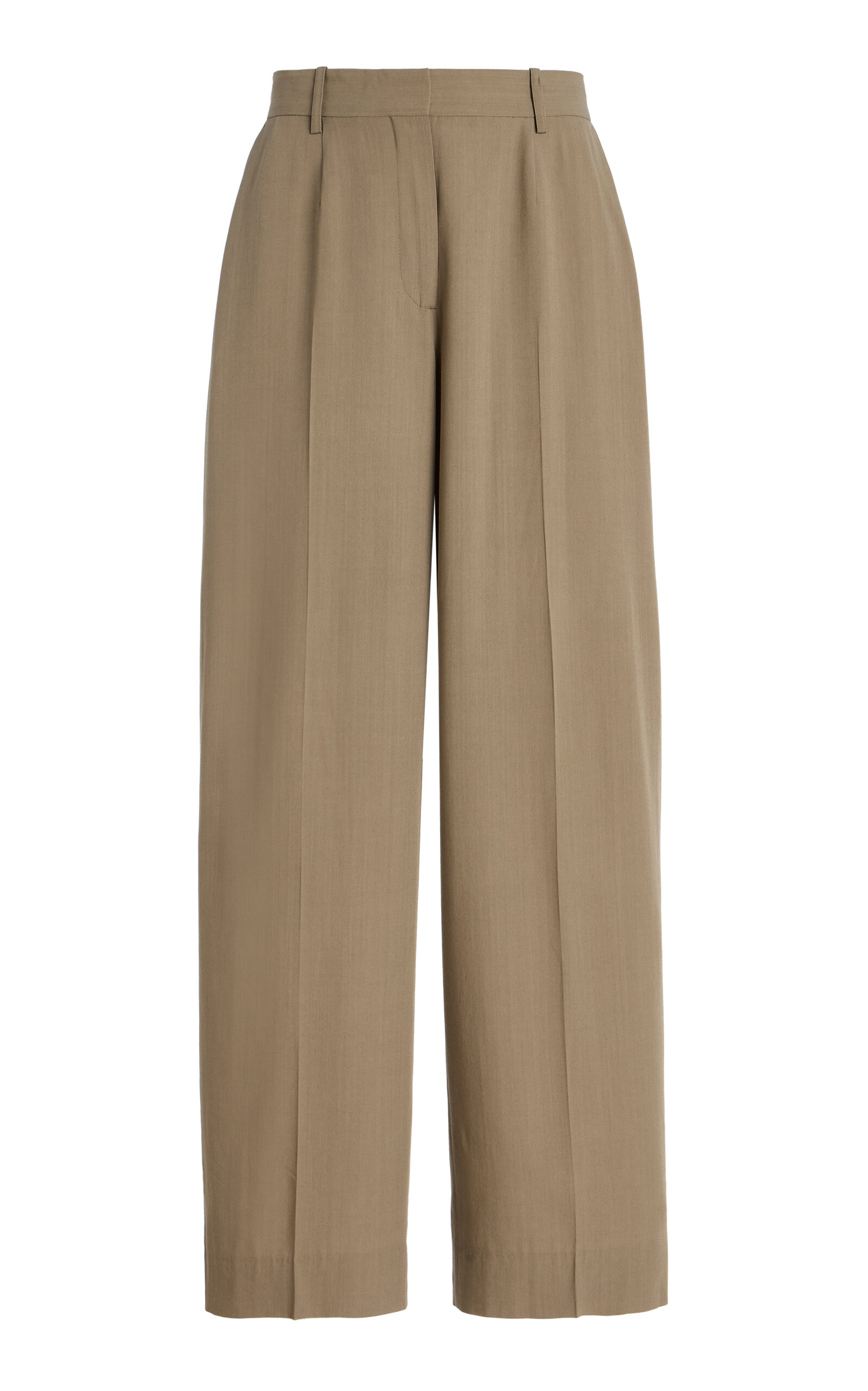 Totême Pleated Wide-leg Trousers In Brown