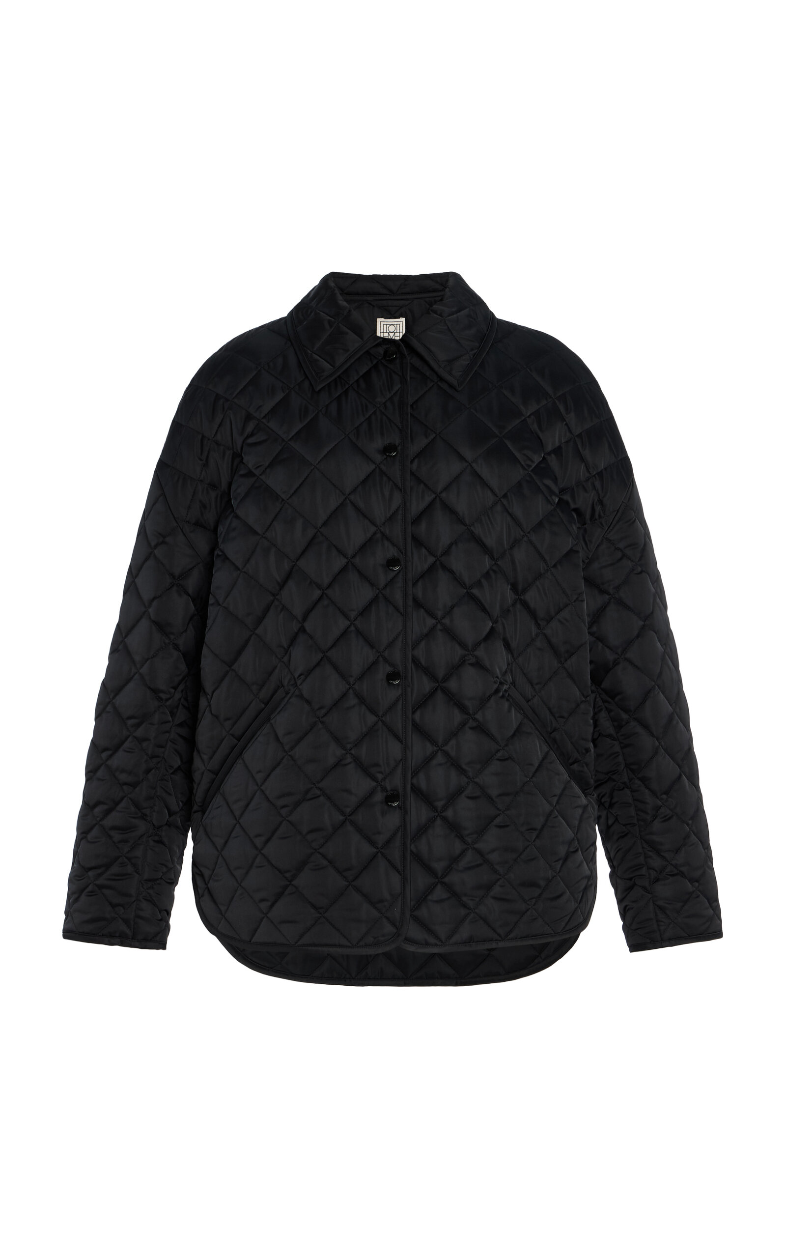 Totême Collared Quilted Jacket In Black