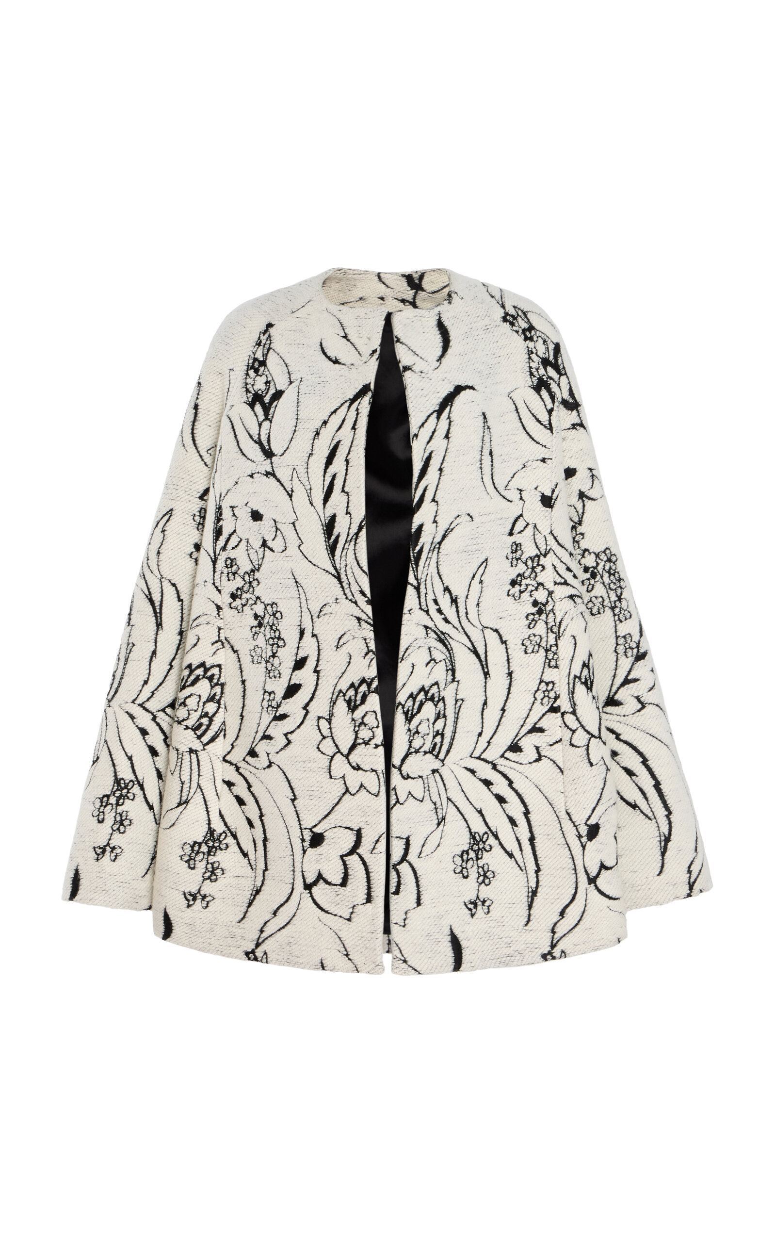 Toteme Thistle Jacquard Bell-Sleeve Coat - Black/white - Women's Clothing